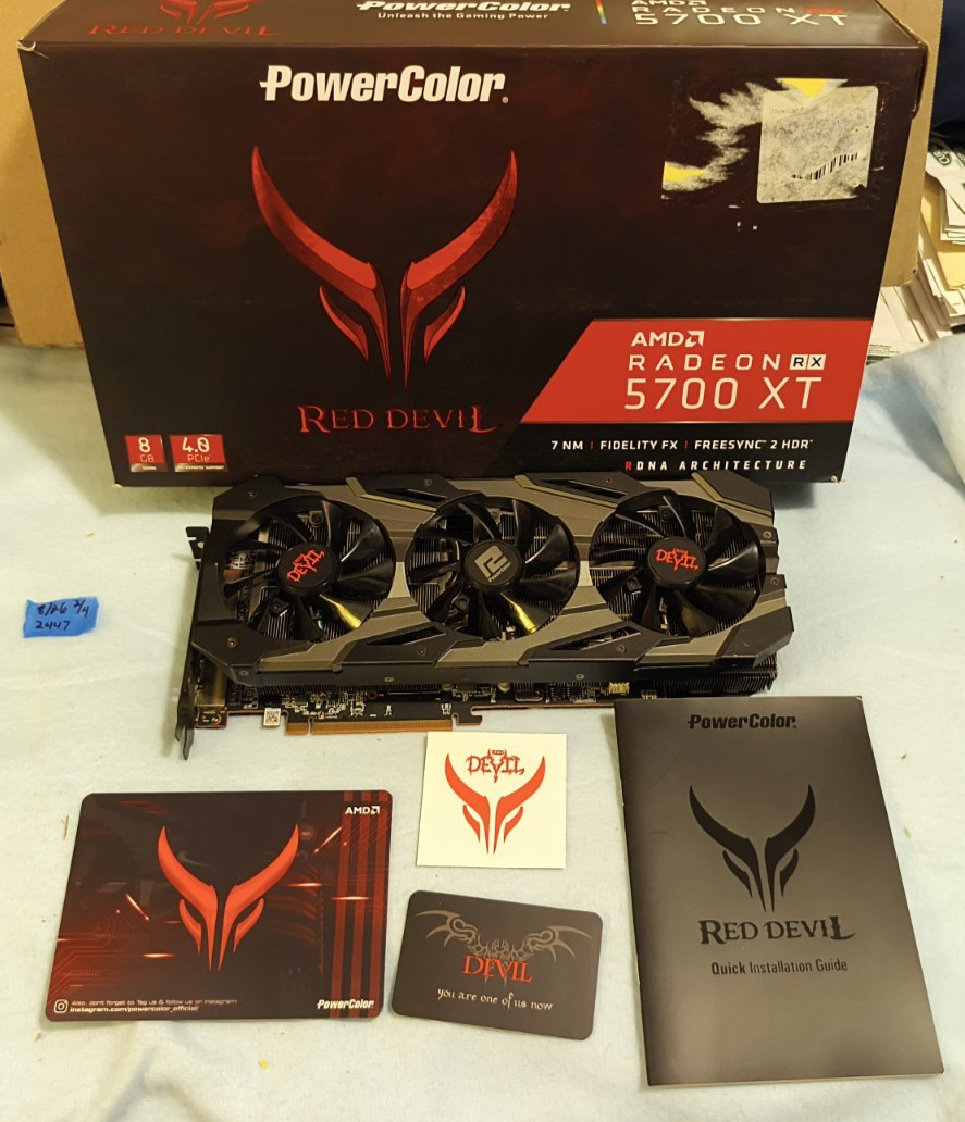 PowerColor Red Devil RX 5700 XT AMD Radeon Full RGB– Serviced, Tested, box