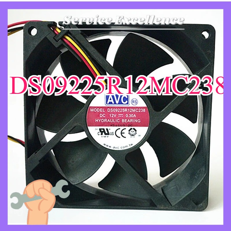 One Brand AVC DS09225R12MC238 9225 9CM 12V 0.3A Chassis Power Supply Cooling Fan