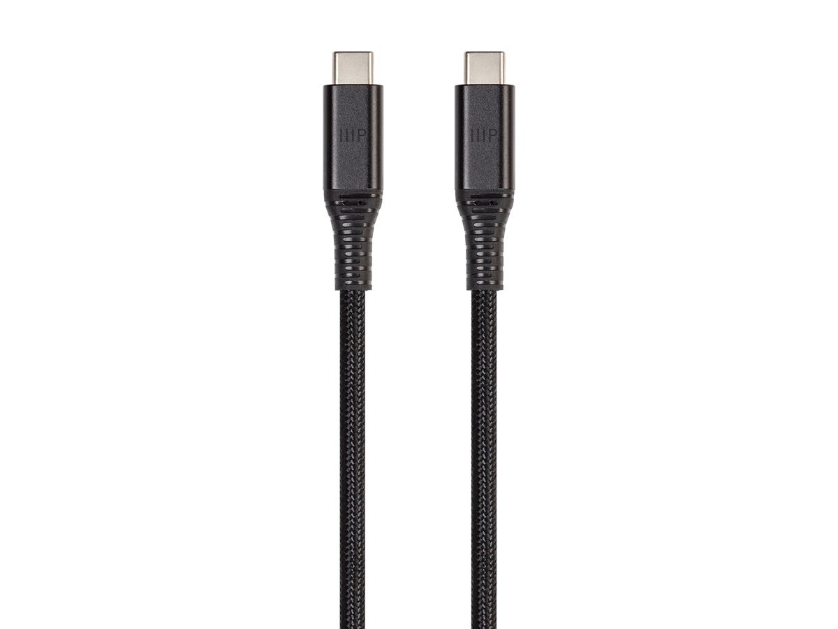 Monoprice USB 3.2 Gen 2 Type-C Data and Power Braided Cable - 1m - Black