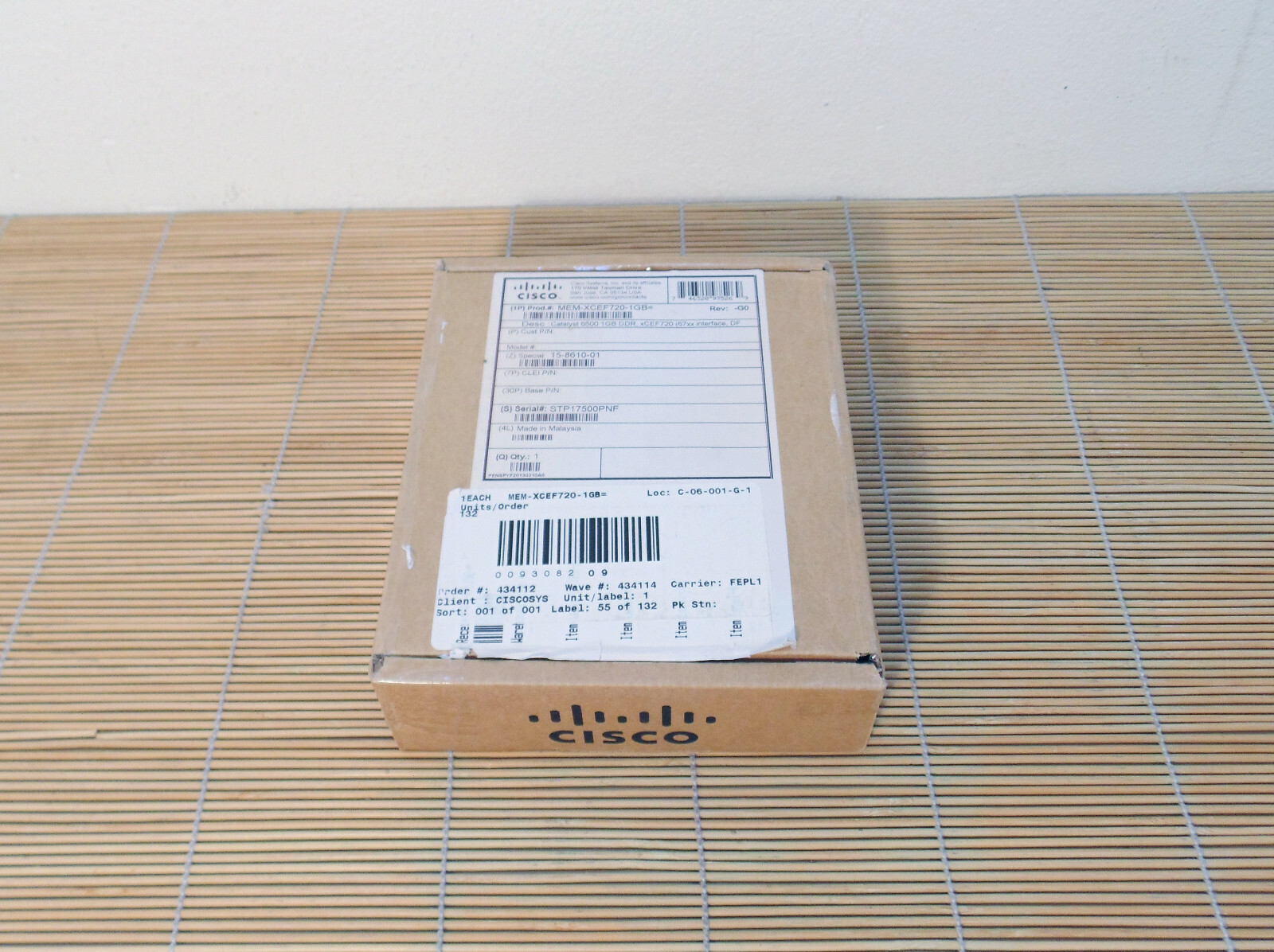 New Cisco MEM-XCEF720-1GB 1GB RAM for DFC3A, DFC3B Sealed