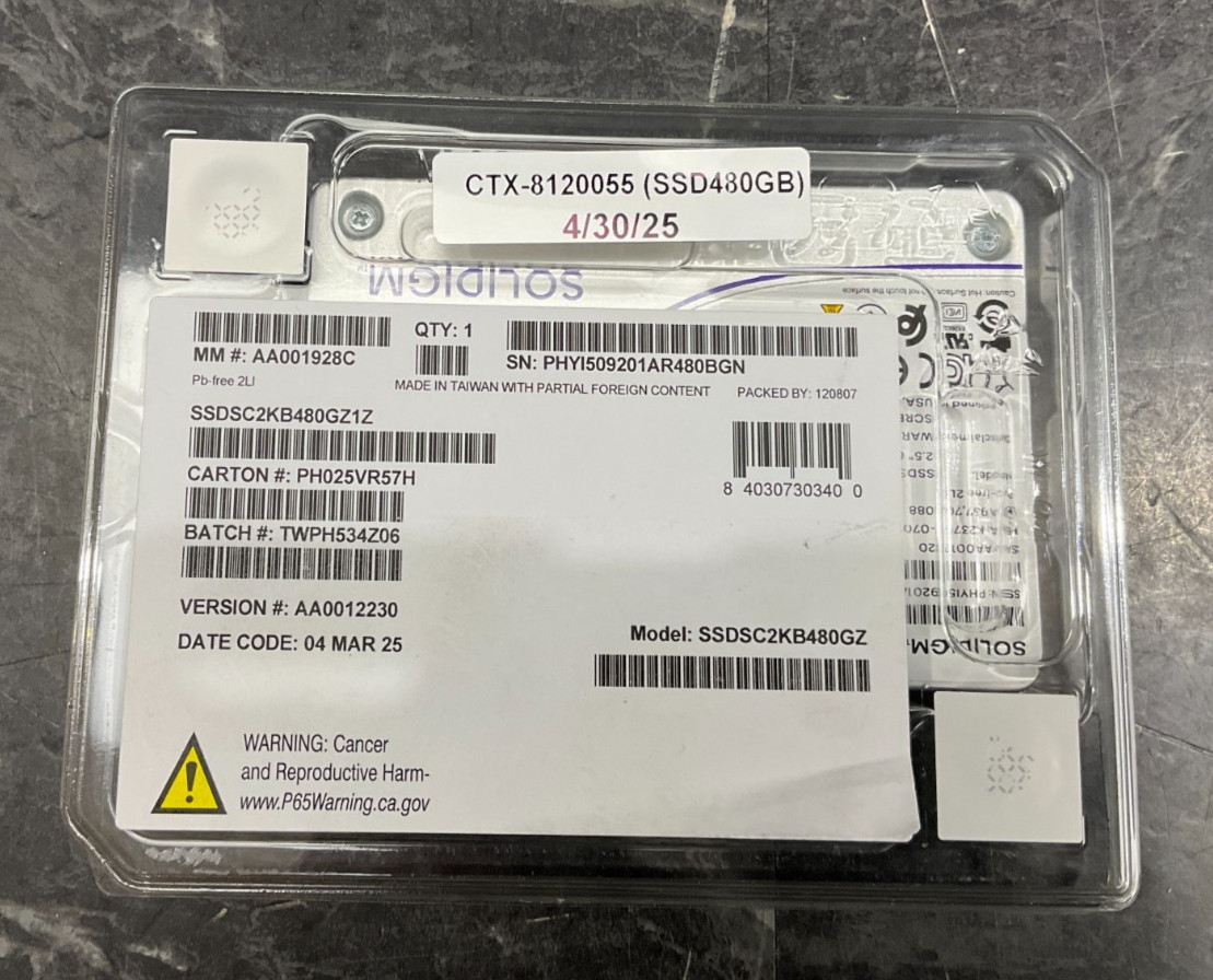 Solidigm D3-S4520 480GB SATA3 SSD Drive SSDSC2KB480GZ1Z ✅ ❤️️ ✅ ❤️