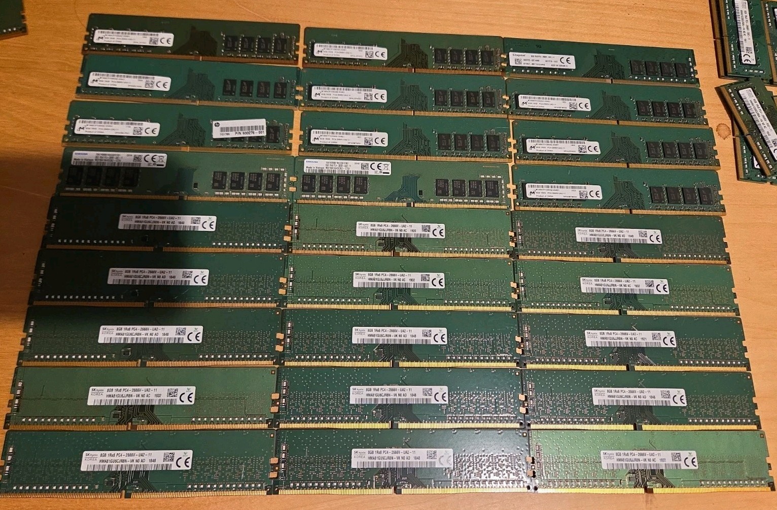 Lot of 27 8GB DDR4 2666MHz Desktop RAM PC4-2666V UDIMM  HYNIX MICRON SAMSUNG