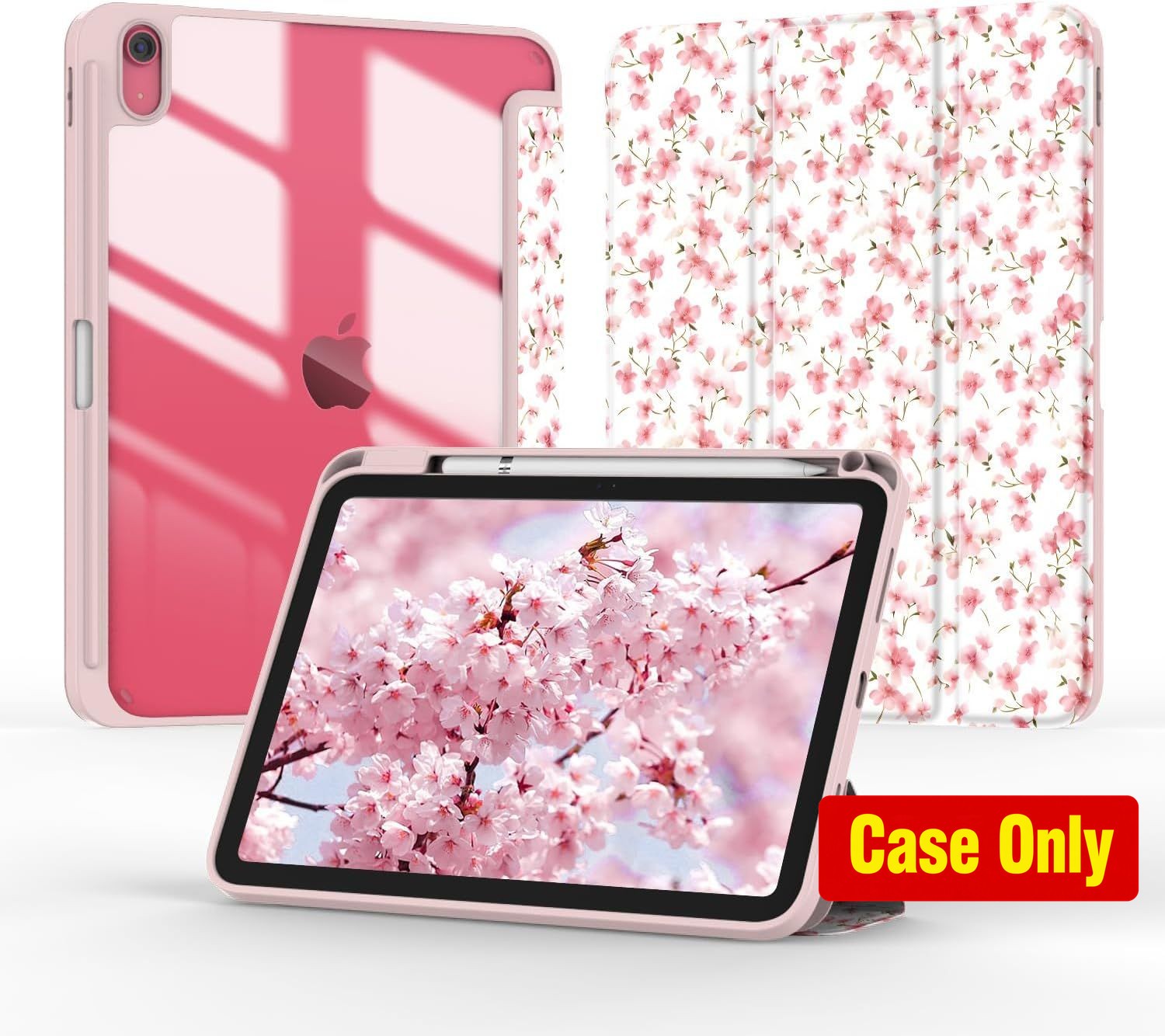 Case for iPad A16 11th/10th Generation 11"/10.9", Tri-Fold Smart Folio with Penc