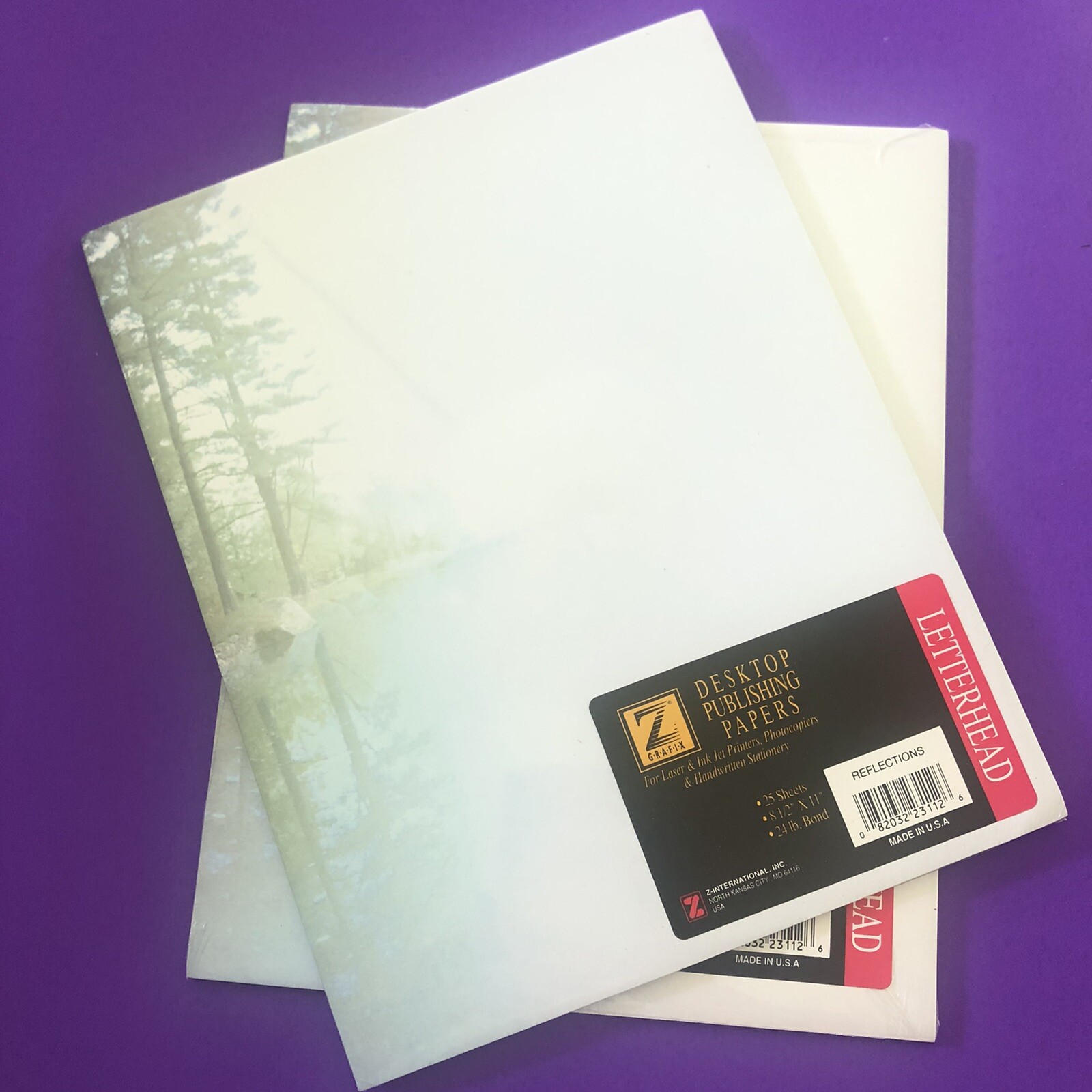 Lot of 2 - Z Grafix Desktop Publishing “Reflections “Papers 25 Sheets Each SALE