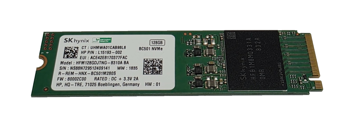 SK hynix BC501 128GB M.2 2280 NVMe PCIe SSD HFM128GDJTNG-8310A
