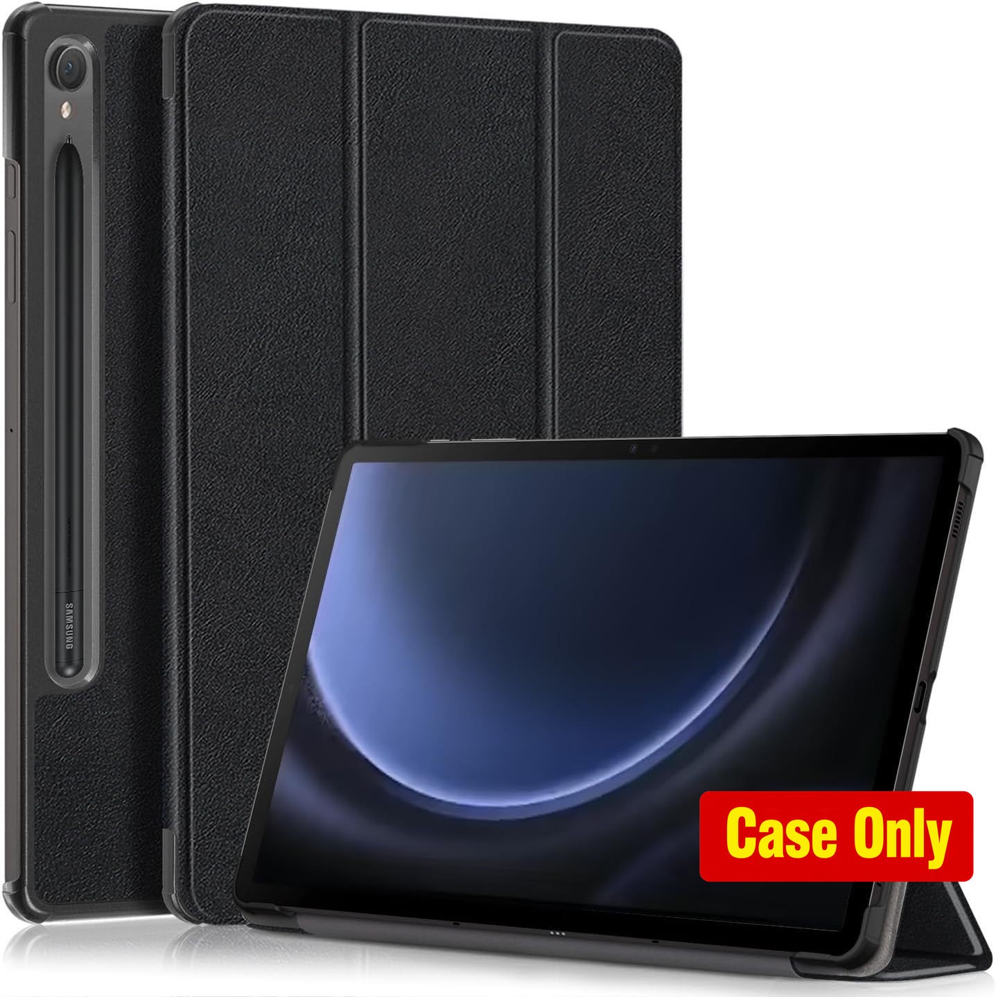 Case for Samsung Galaxy Tab S10+ 12.4-Inch, Ultra-Thin with S Pen Holder, Black