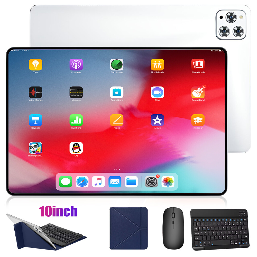 10.1" in Tablet Android WiFi Kids Tablet PC Quad-Core Dual Camera Keyboard Mouse
