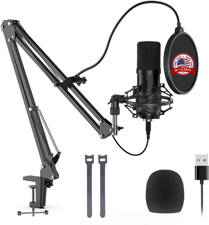 Microfono USB Micrófono de grabación con condensador para grabar voz instrument0
