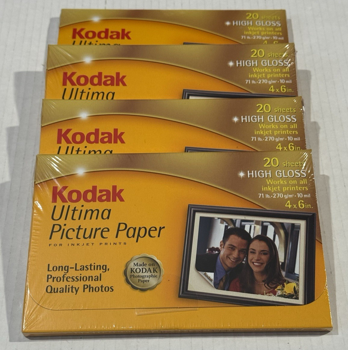 Kodak Ultima Picture Paper for Inkjet Printers 20 - 4x6” ColorLast Lot Of 4 New