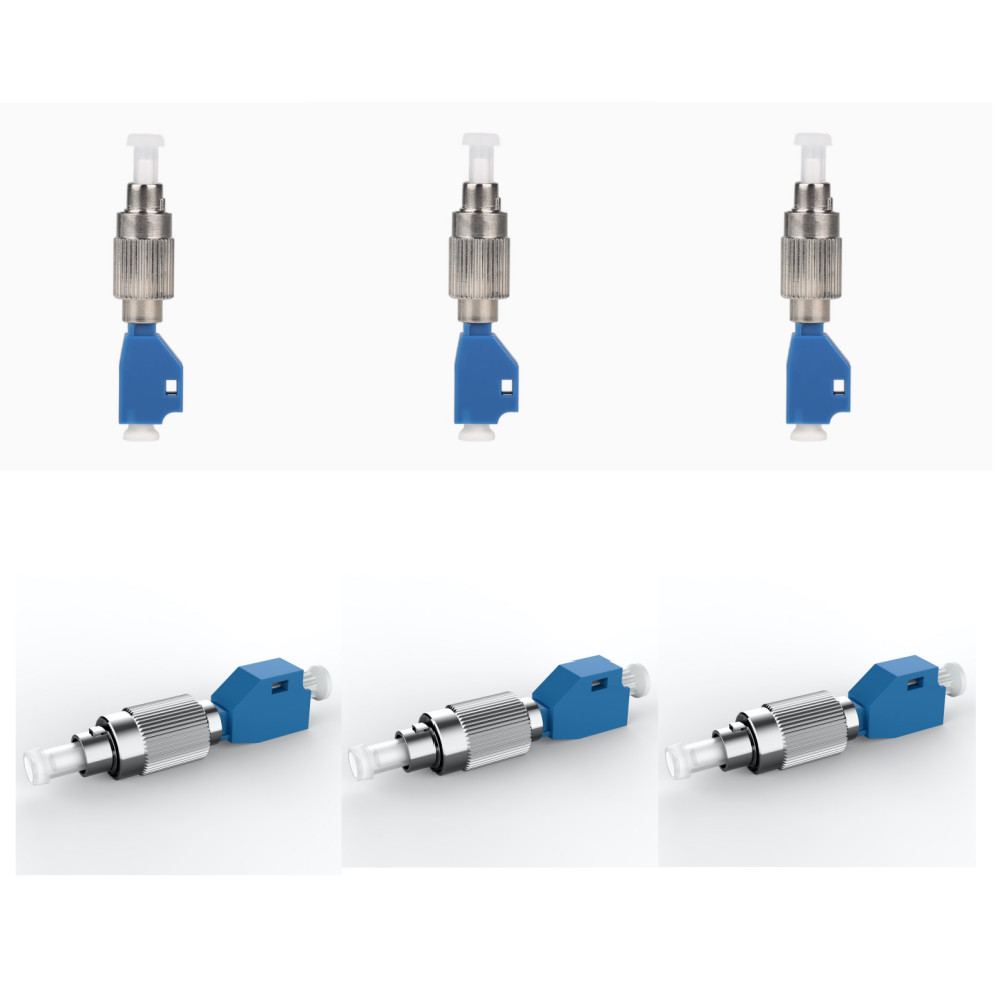 6 Pcs FC Male to LC Female Adapter, Single Mode Hybrid Fiber Optic Converter
