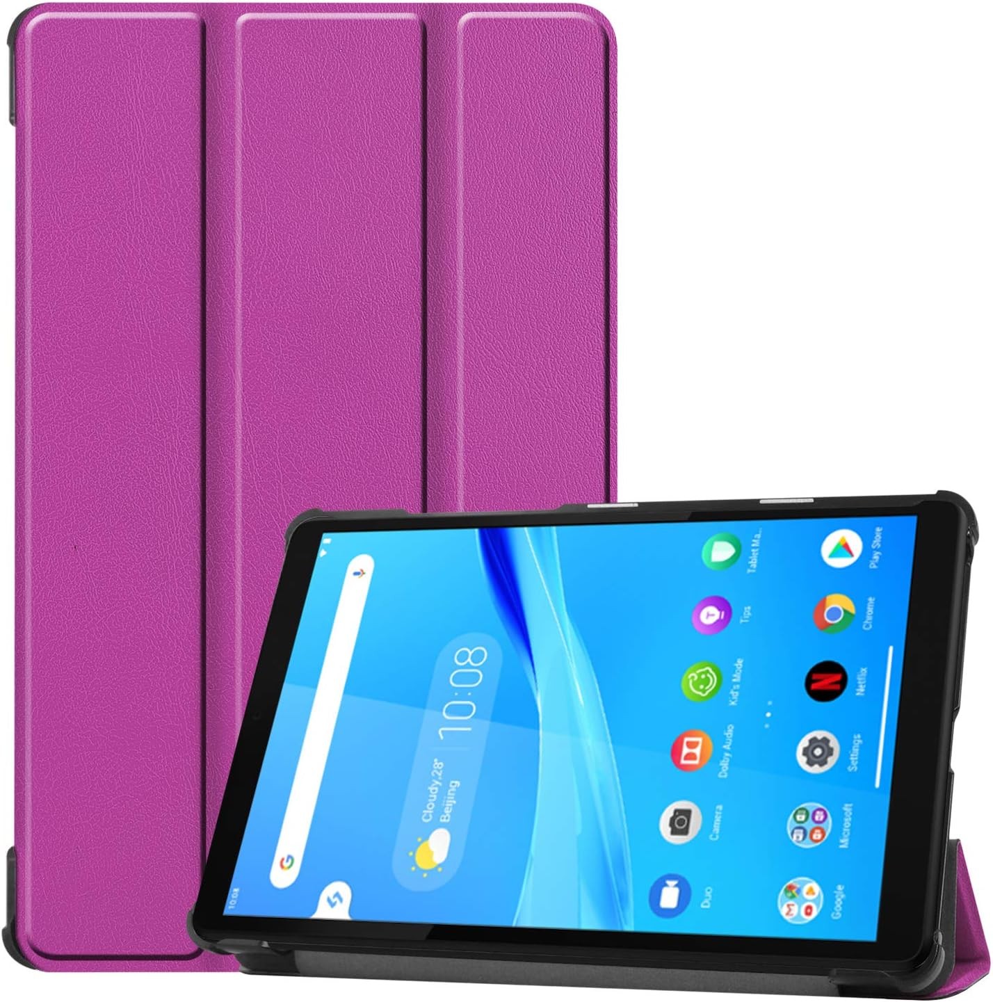 Slim Lightweight Trifold Stand Case Cover for Lenovo Tab M8 TB-8505F, Purple