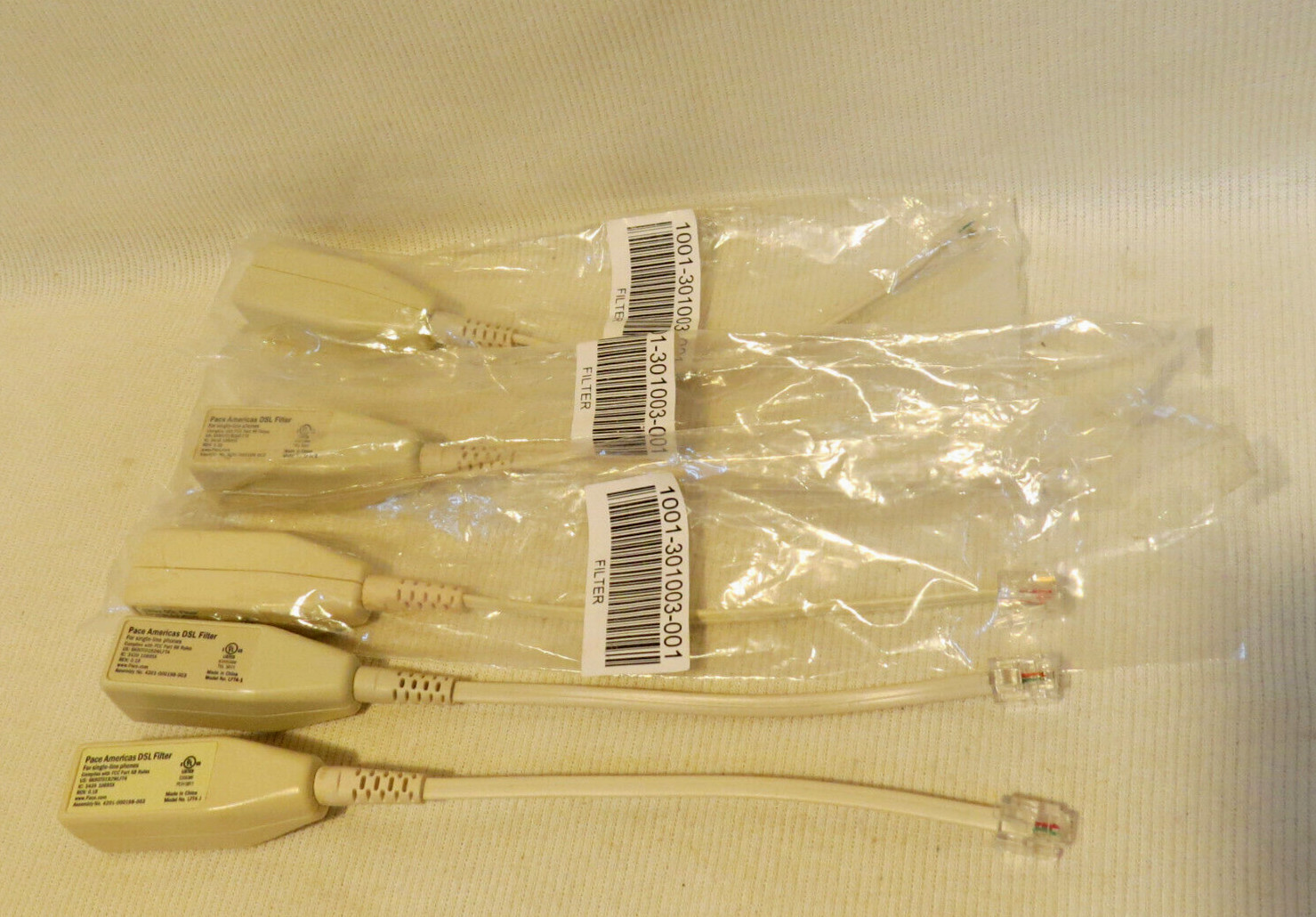 Lot of 5 pcs * 2-Wire DSL Filter Single Line Phone Filter Adapter, Model #LFT4-1