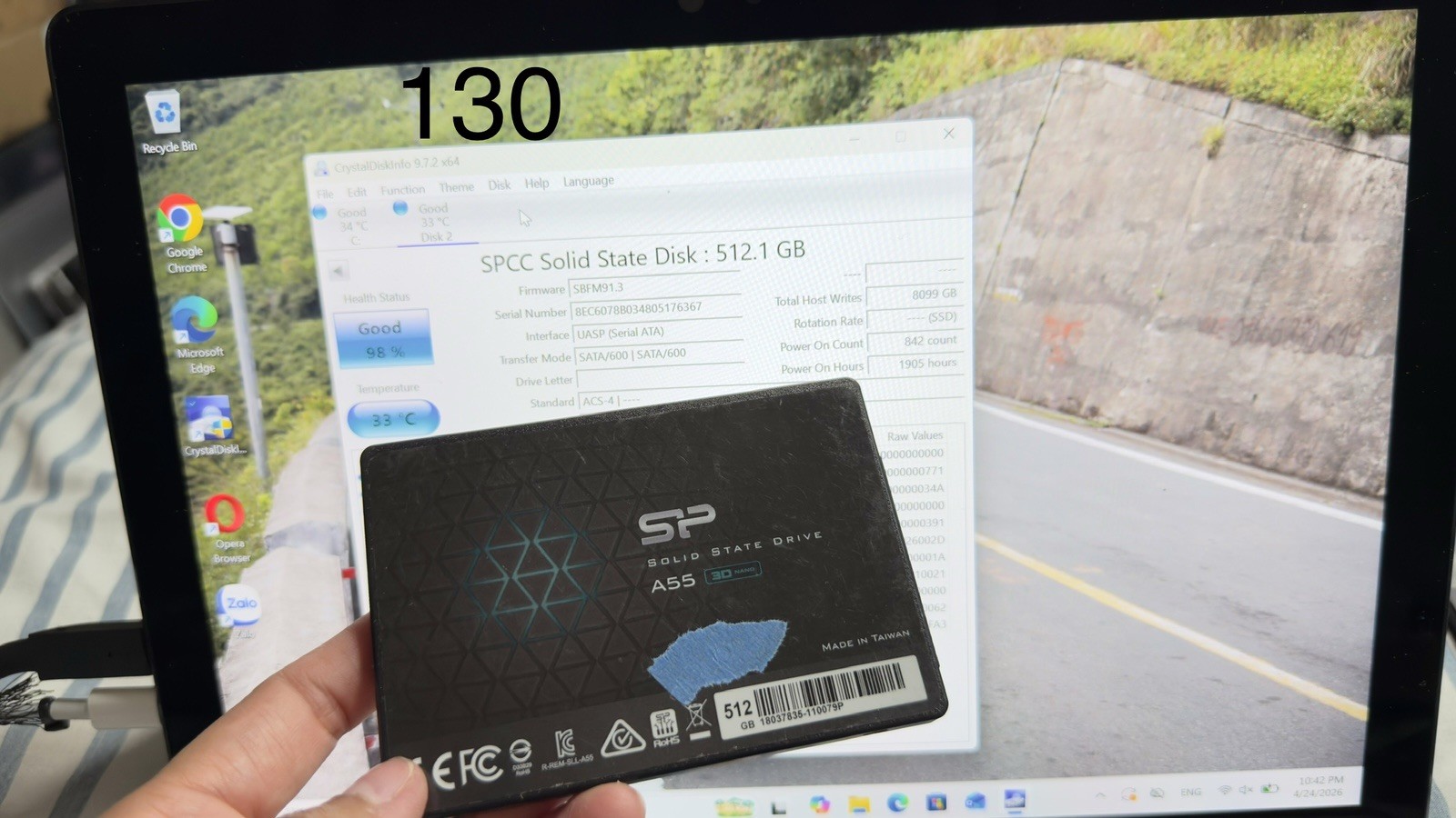 SSD - Silicon Power SPCC SP A55 3D NAND 512GB  GOOD Health 98%