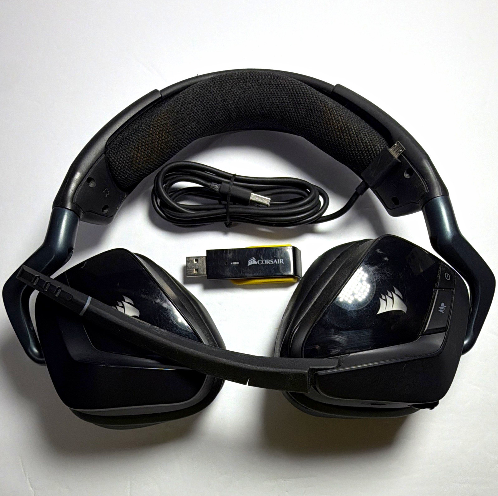 Corsair VOID PRO RGB Wireless RF Over-Ear Headset Boom Mic USB Dongle Black