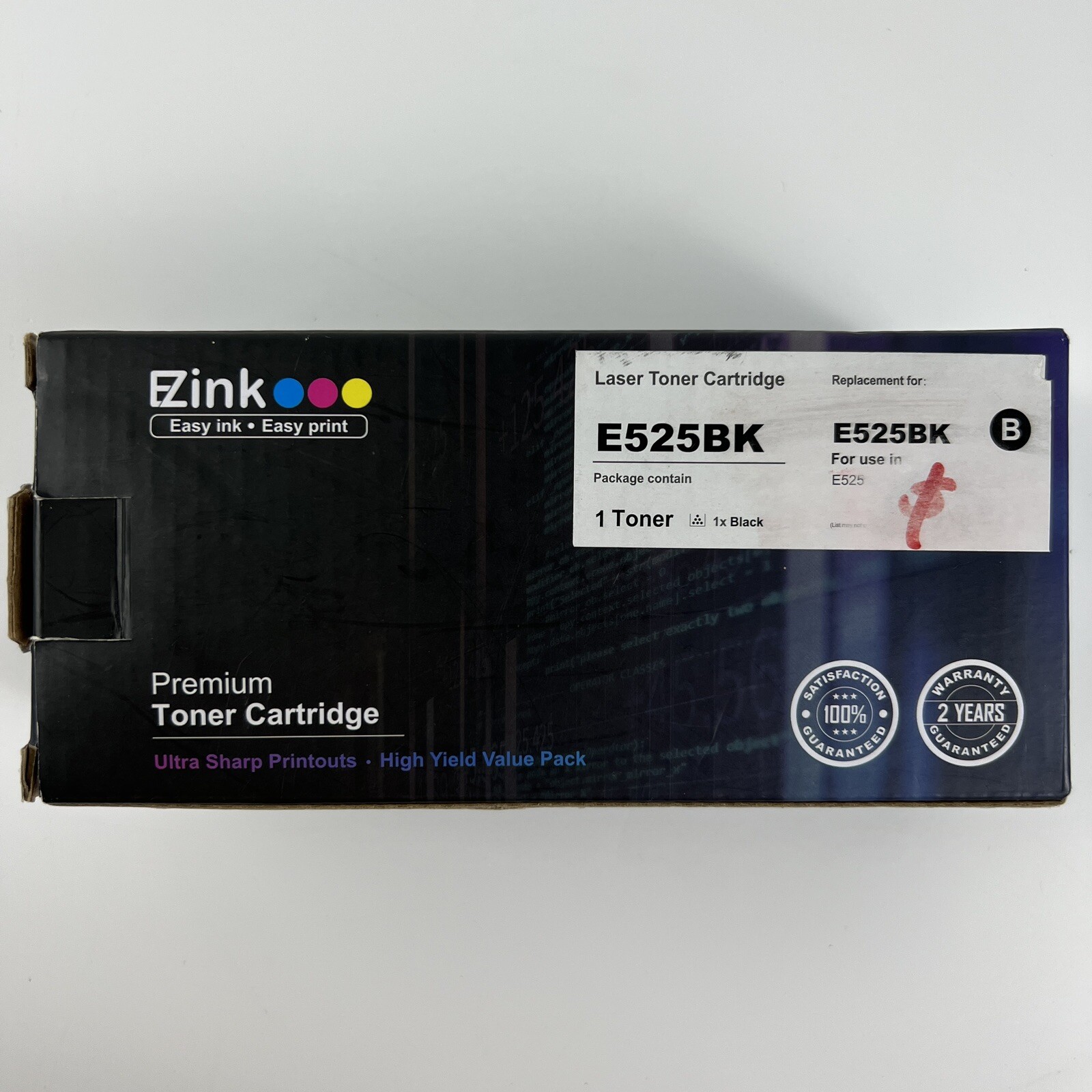 EZink Premium Toner Cartridge E525BK (Black) High Yield