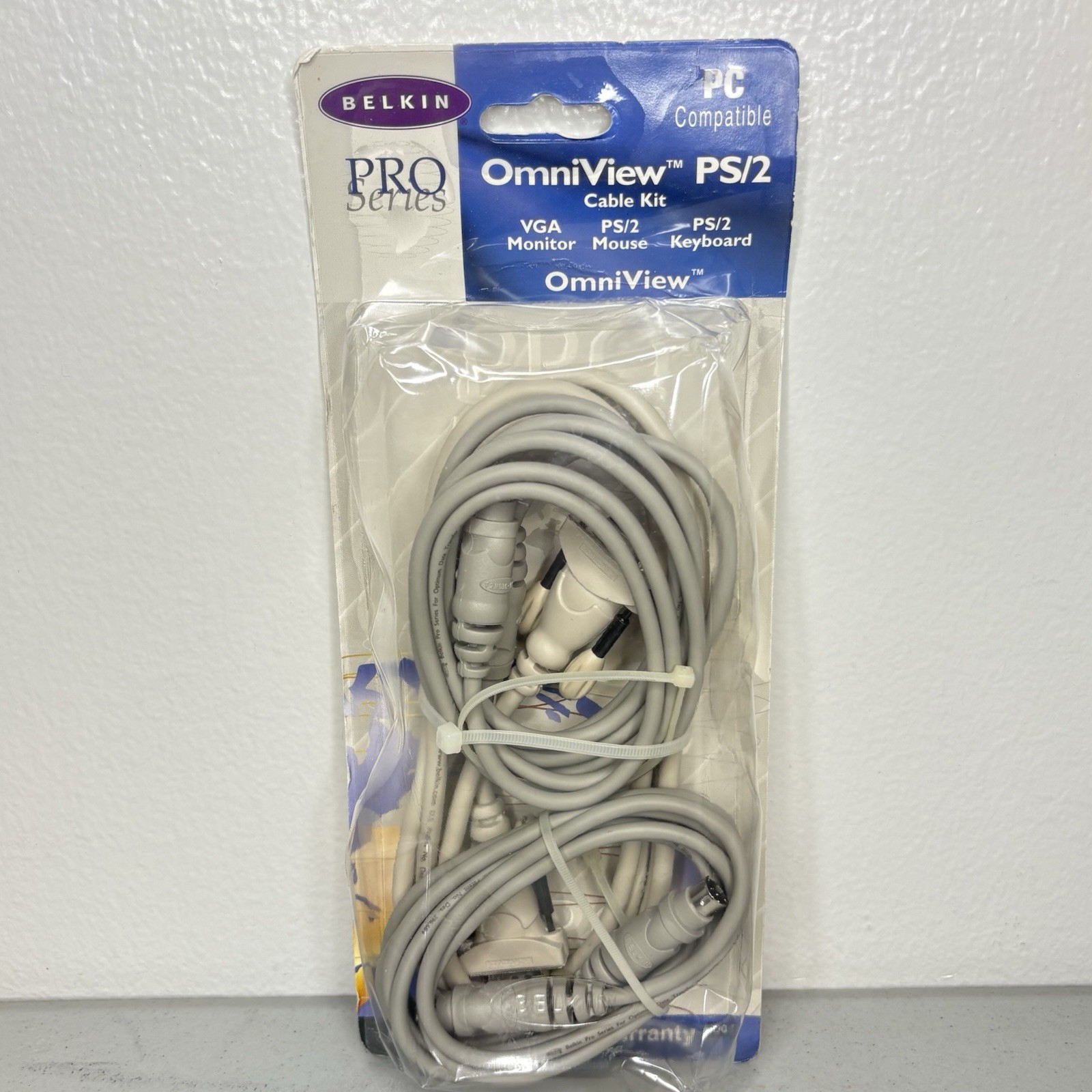 NEW Belkin OmniView PS/2 Cable Kit PC Compatible Pro Series Monitor Keyboard NOS