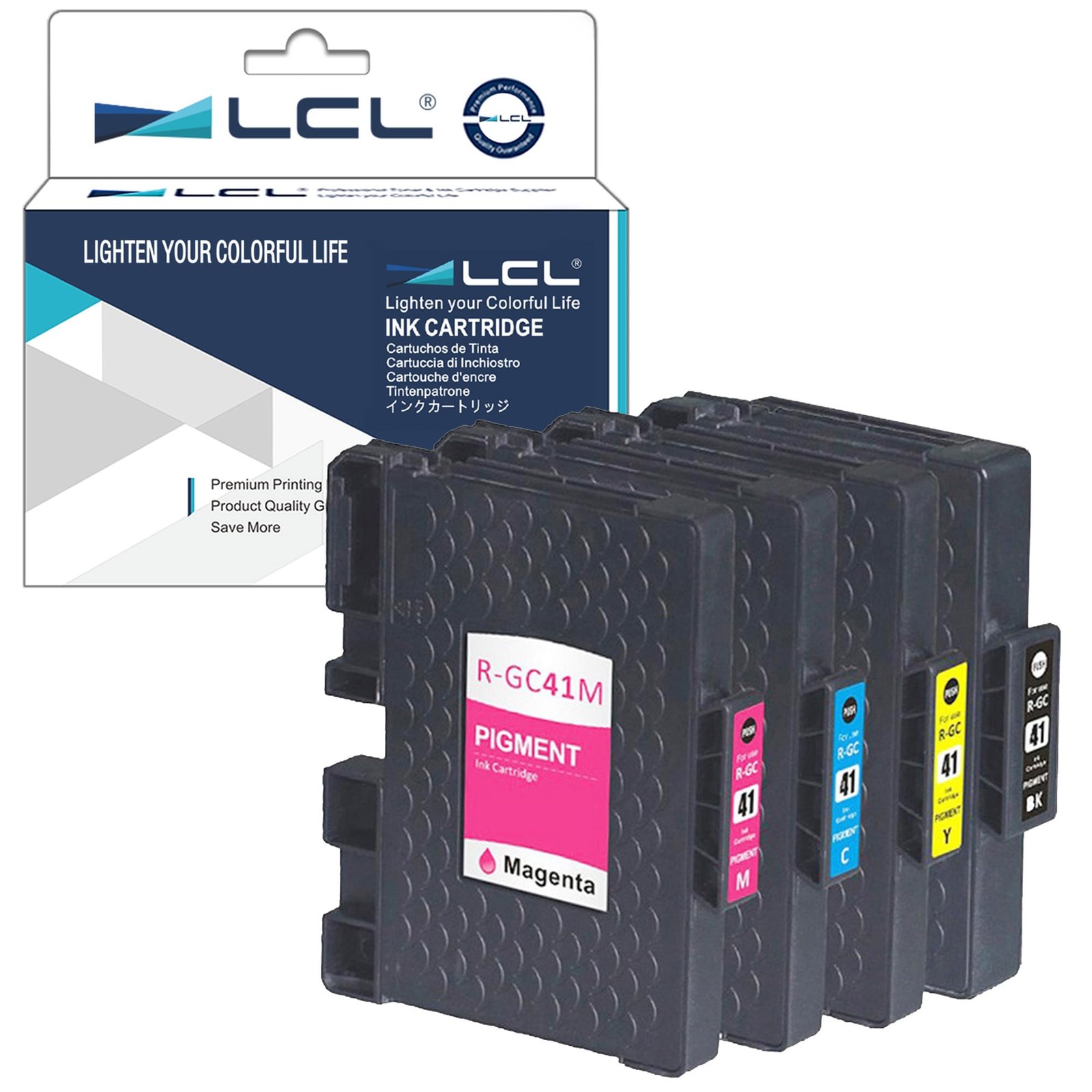 GC41 GC41 GC41K GC41C GC41M GC41Y 4Pack Black Cyan Magenta Yellow Ink Cartridge