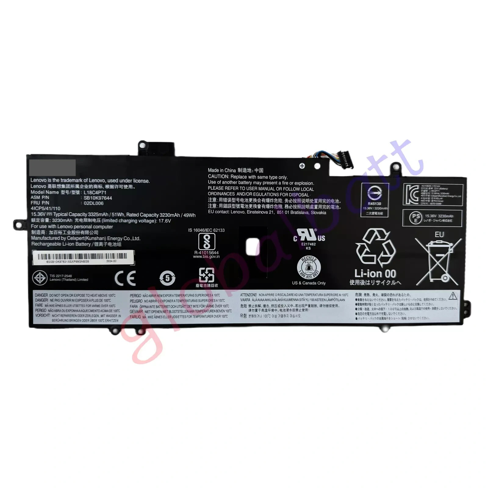 Original L18C4P71 L18L4P71 Battery for Lenovo ThinkPad X1 Carbon 7th GEN 2019