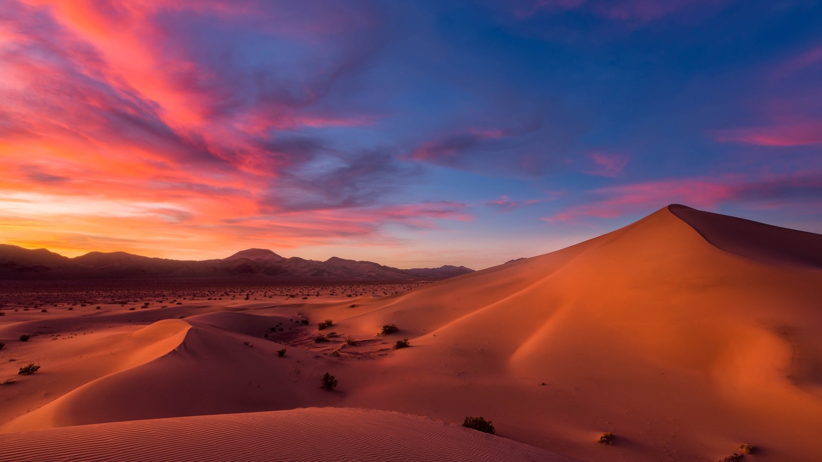 Landscape desert sunrise dunes hills pink sand nature Custom Gaming Mat Desk