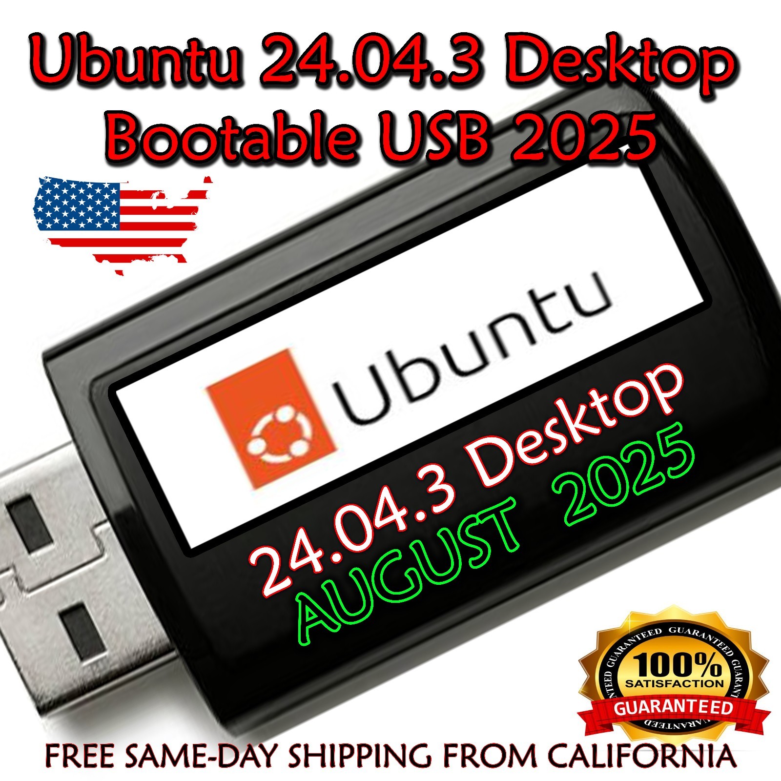 Ubuntu 24.04.3 LTS Bootable USB Live-Installer – Latest Version August 2025 –