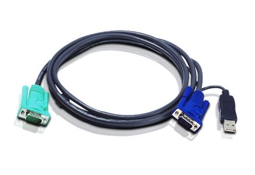 Aten 2L5202U 6ft USB KVM Cable SPHD15 to VGA & USB A