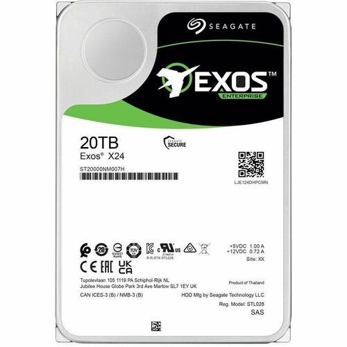 Seagate Exos X24 ST20000NM007H 20 TB Hard Drive - 3.5  Internal - SAS (12Gb/s SA
