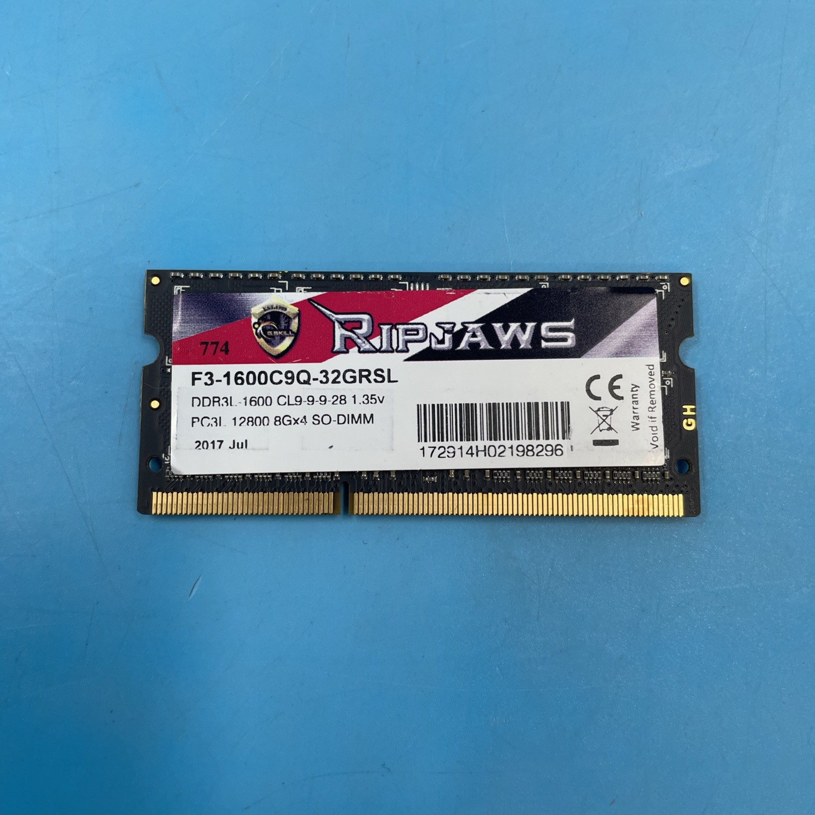 G. SKILL Ripjaws 32GB PC3L-12800 DDR3L-1600 8Gx4 SODIMM Laptop RAM Memory