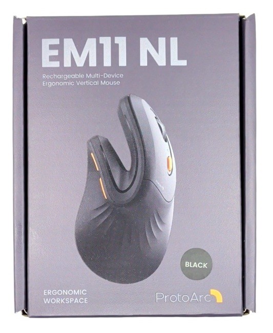 ProtoArc EM11 NL Wireless Ergonomic Vertical Mouse Bluetooth USB-C Black