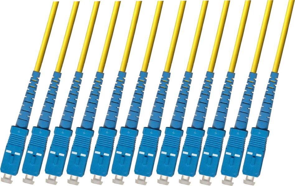 Direct Burial Outdoor SC 12 Strand Fiber Optic Cable Singlemode 9/125 30M