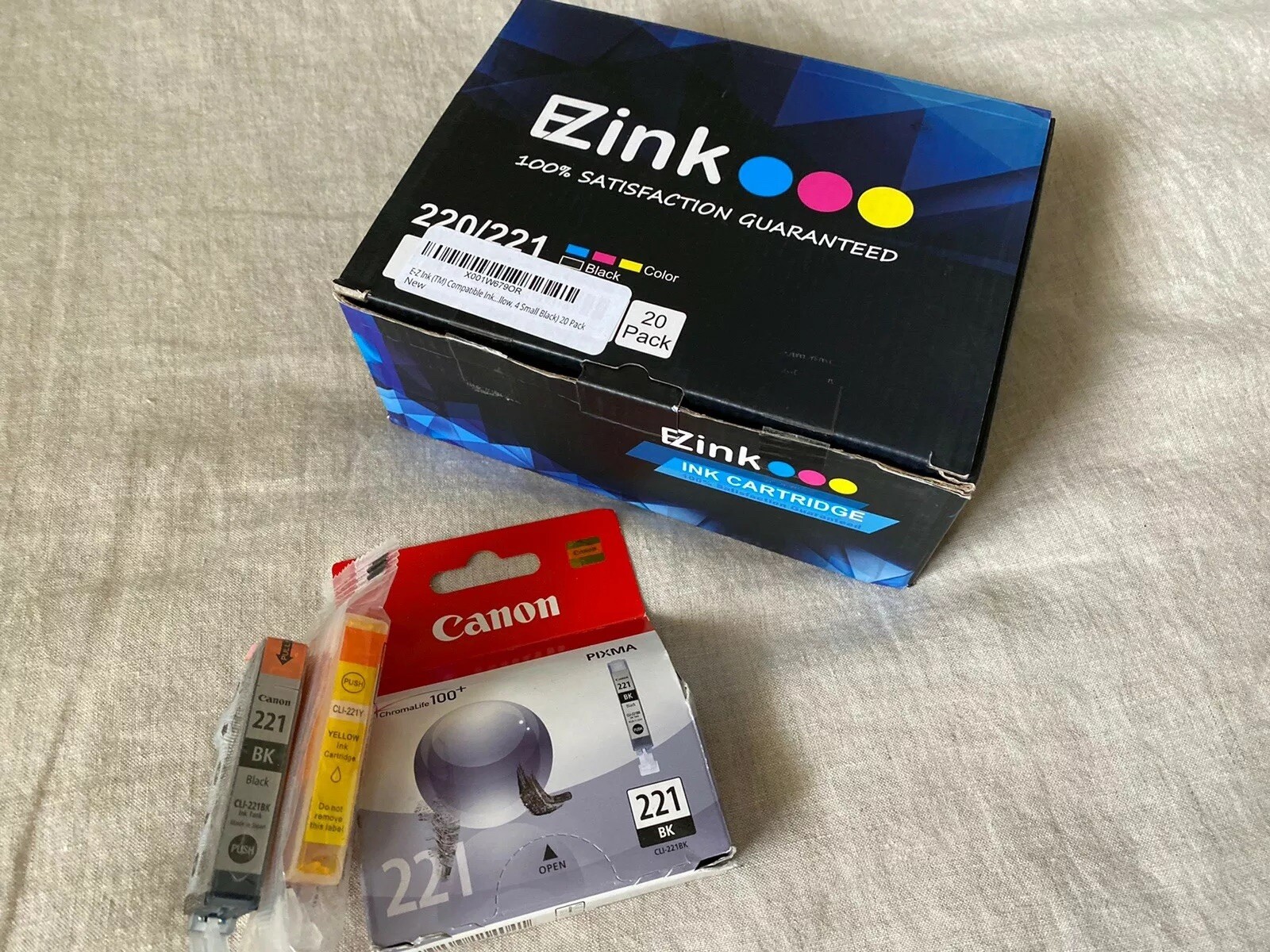 Canon Pixma & EZInk 220/221 ink cartridges- Lot of 14 STILL SEALED + Bonus Ink