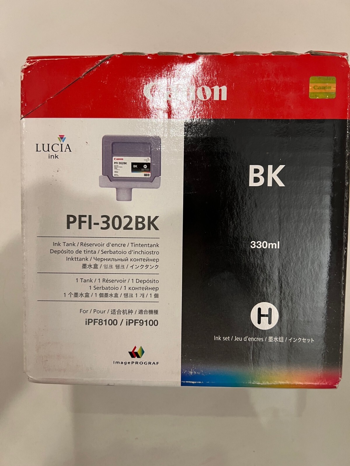 Genuine Canon PFI-302BK Black Ink Tank NEW IN SEALED BOX