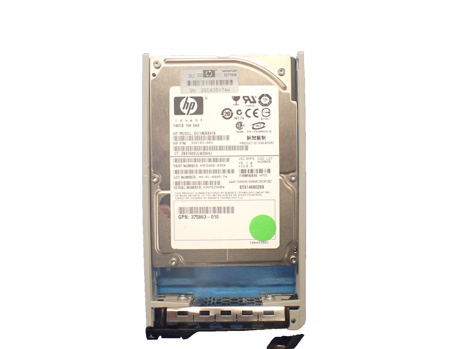 Lot of 3 HP 430165-003 146GB 10K 3G 2.5 SAS DP HDD Internal Hard Disk Drives