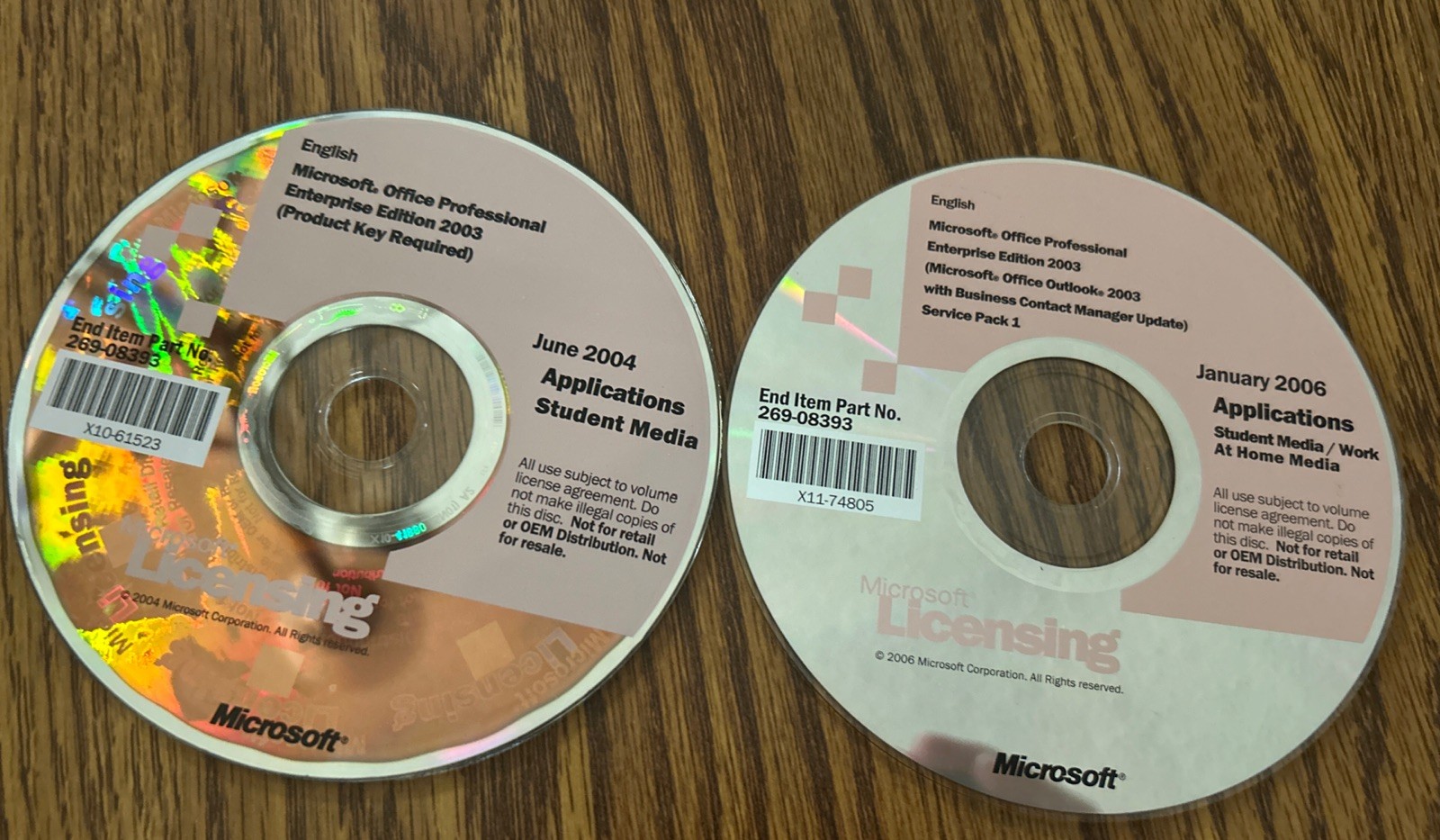 MICROSOFT OFFICE 2003 Professional Enterprise Edition 2 Disc SERVICE PACK 1