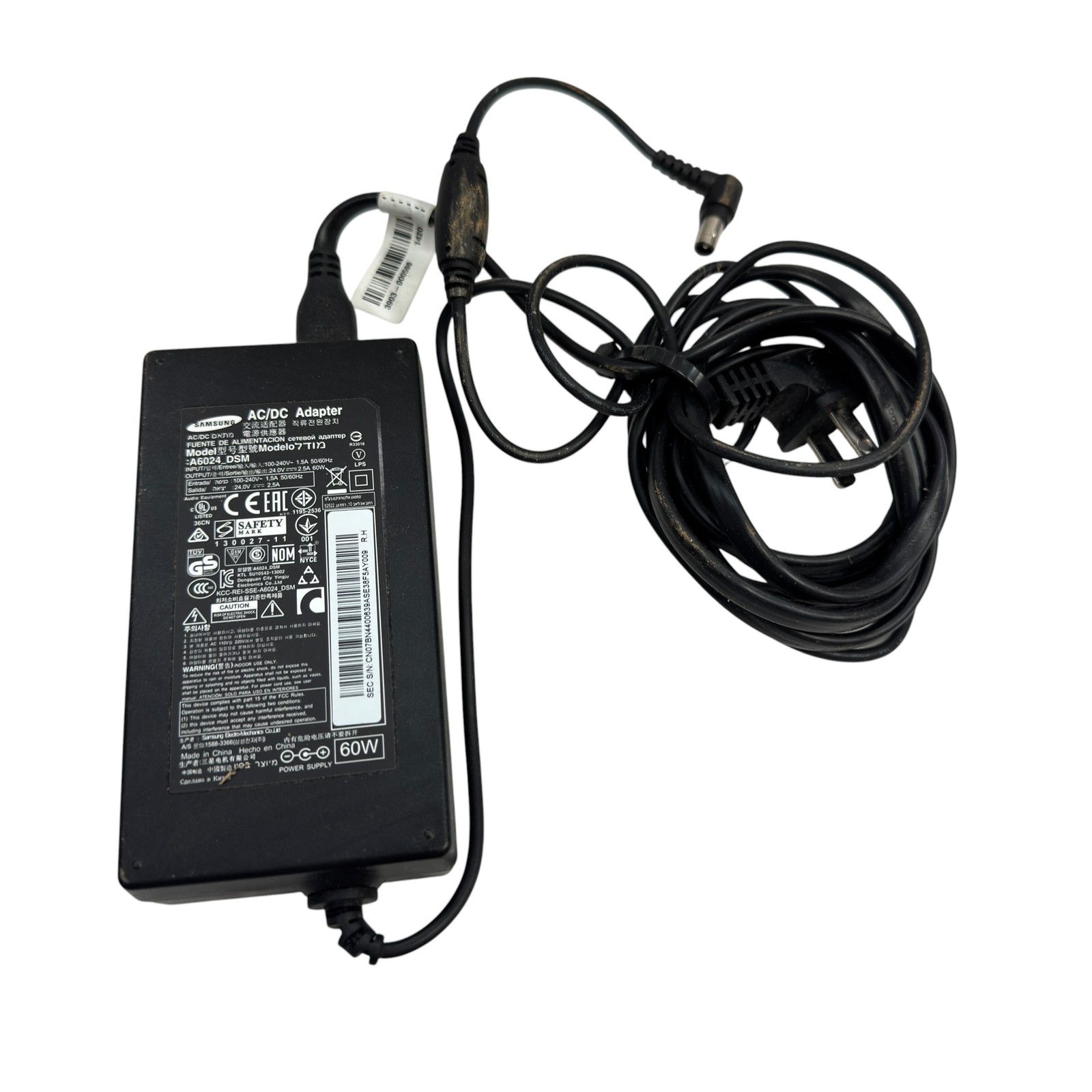 Genuine Samsung A6024_DSM 24V 2.5A AC/DC Laptop Power Adapter Charger 60W