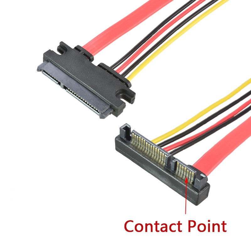 Extension Cabl Right Angle SATA 22Pin 7+15 0.3m Male to Female for HDD SSD