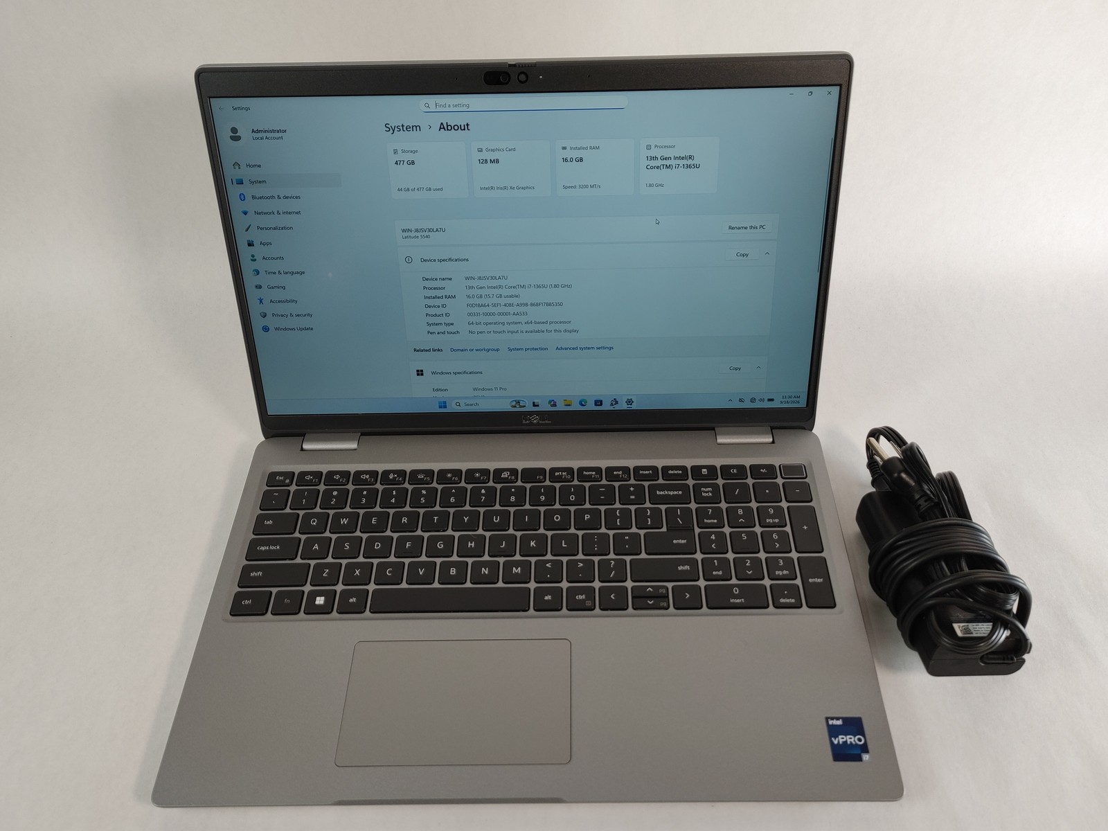 Dell Latitude 5540 Core i7-1365U 1.80 GHz 16 GB DDR4 512 GB NVMe Windows 11 Pro