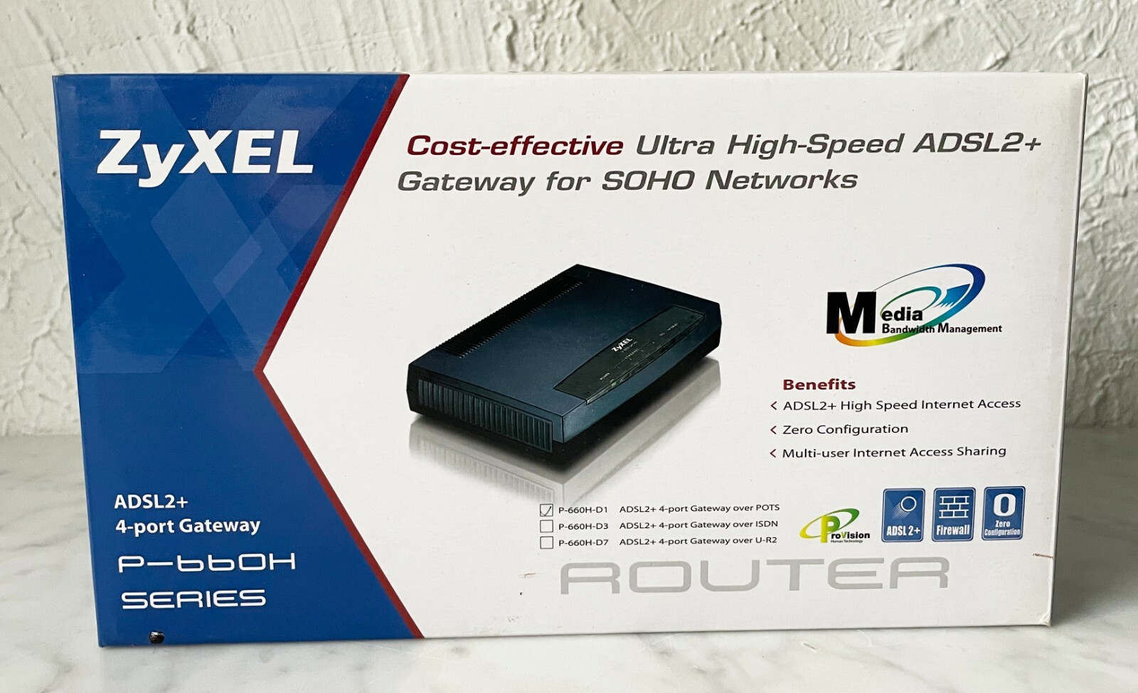 Zyxel Router P-660H-D1 Ultra High-Speed ADSL2+ 4-Port Gateway in Box
