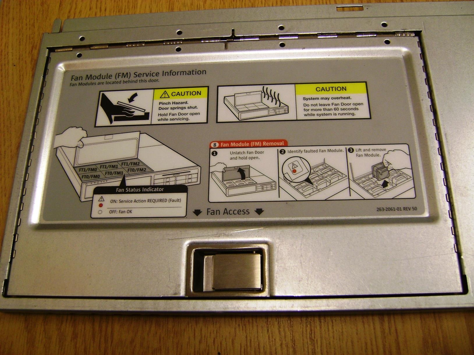 Sun Fire Sunfire X4200 Server Fan Module Access Door Panel - 263-2061-01, REV 50