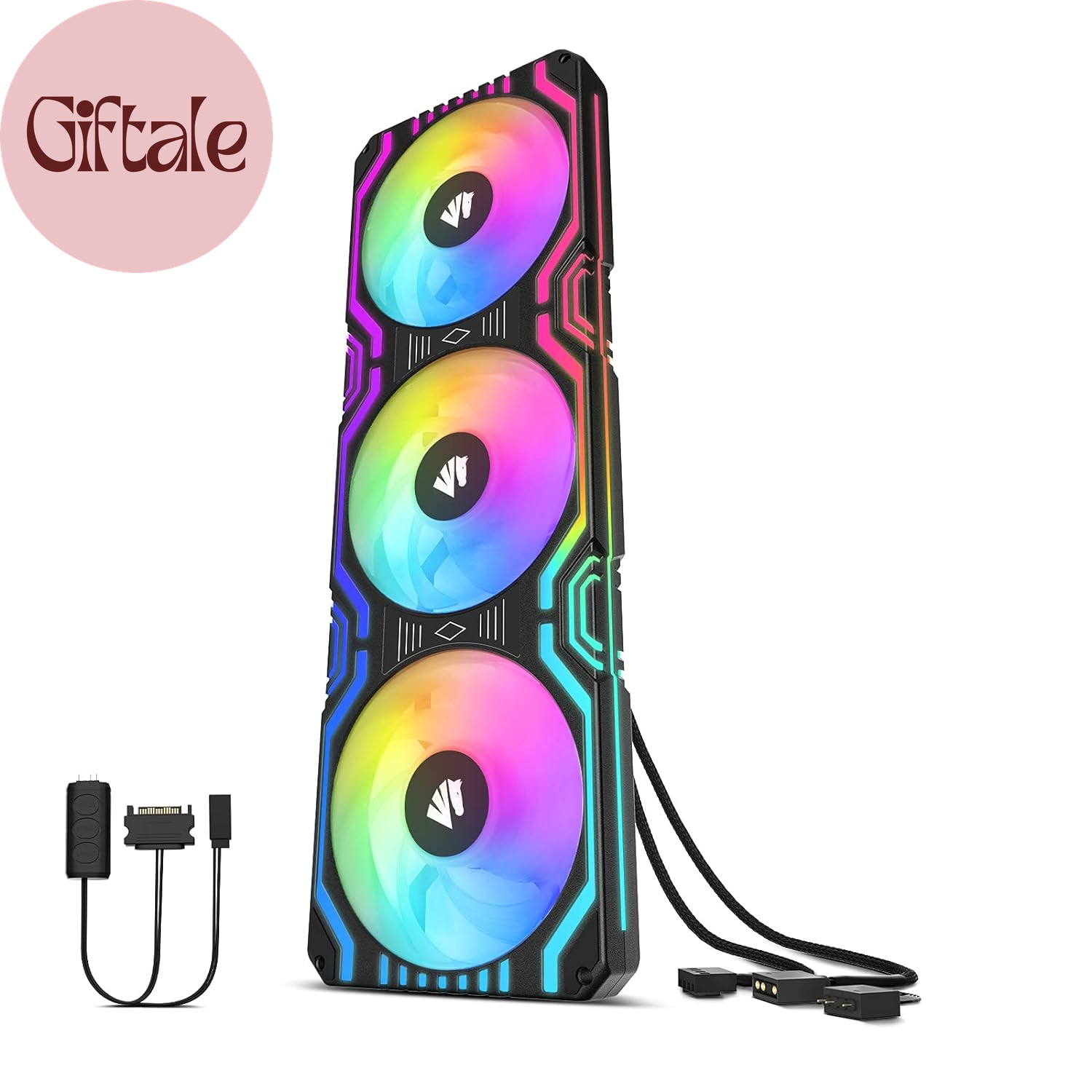 Matrix 360Mm PC Fan, 56 Addressable Leds RGB Fans, All-In-One Square Frame Integ