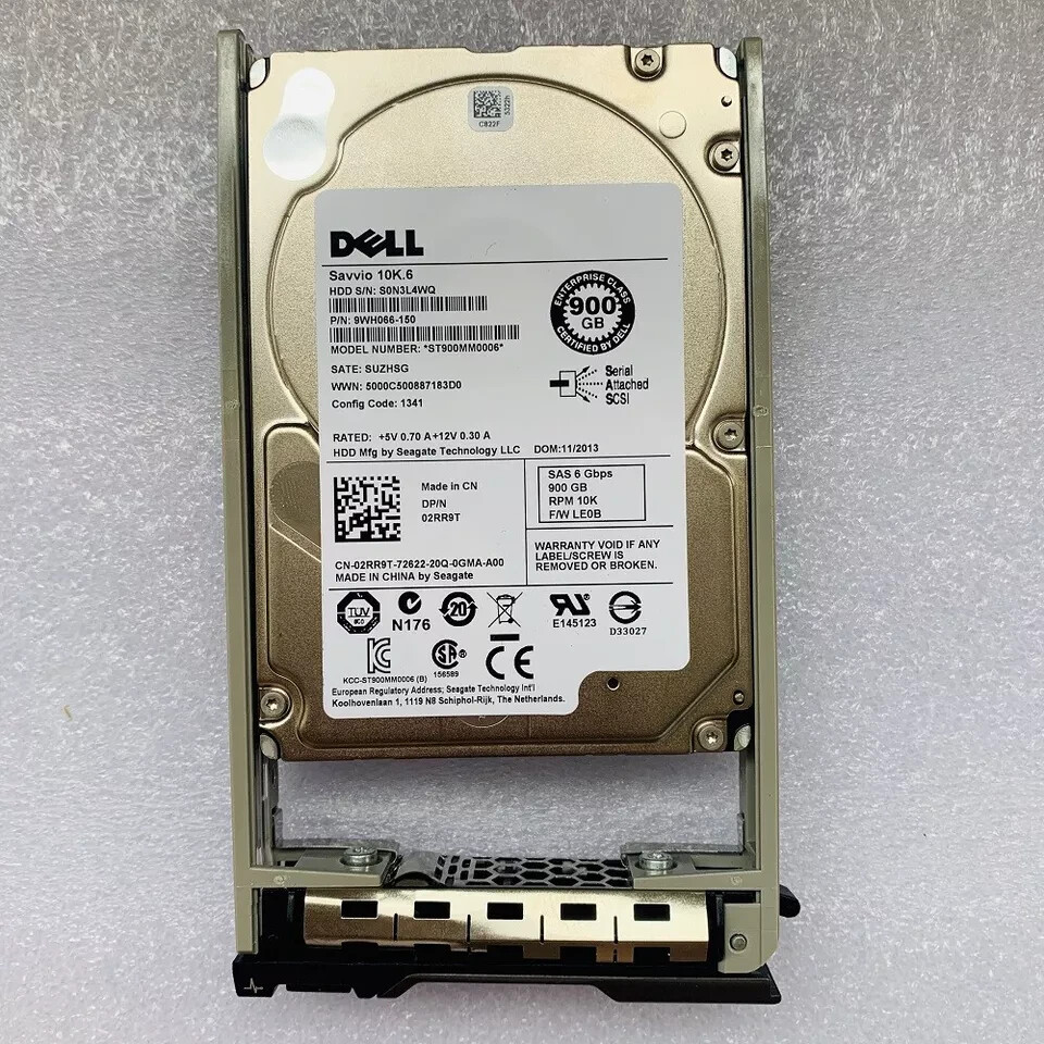 Dell 2RR9T 02RR9T Seagate ST900MM0006 900GB 10K 2.5" SAS 6Gbps HDD W Tray