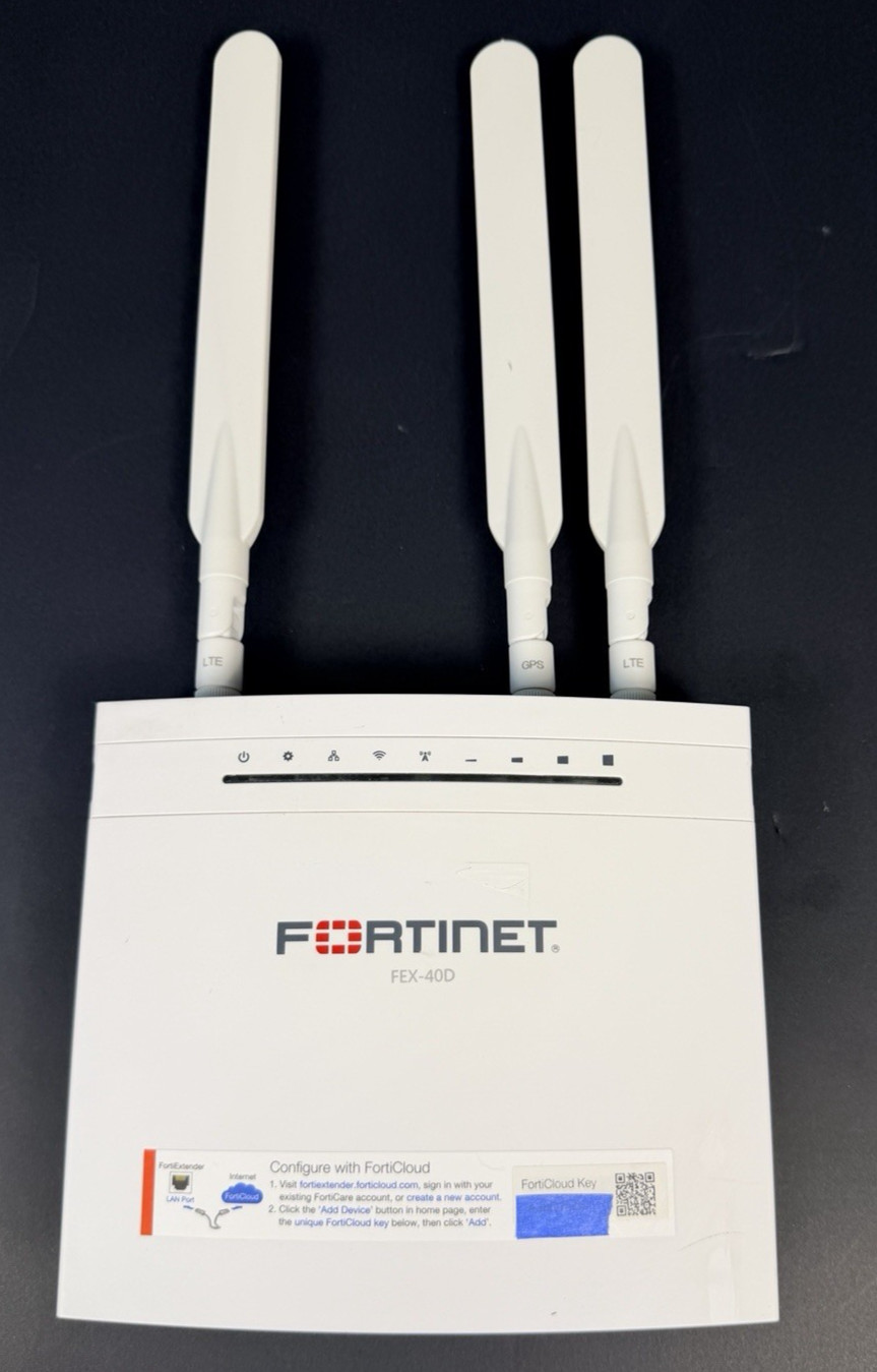 Fortinet FortiExtender FEX-40D-AMEU Cellular Modem/Wireless Router. POE, No AC