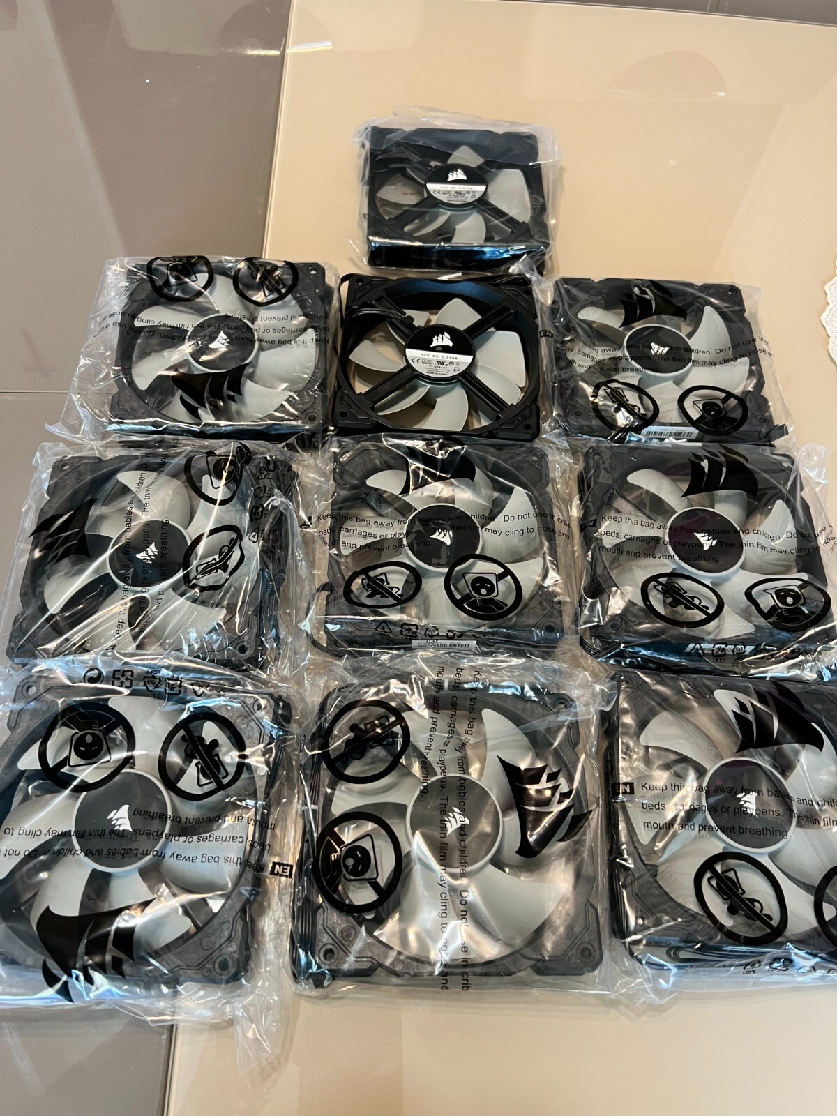 LOT  11 PACK CORSAIR BLACK FAN CASE  ML120mm , ORIGINAL