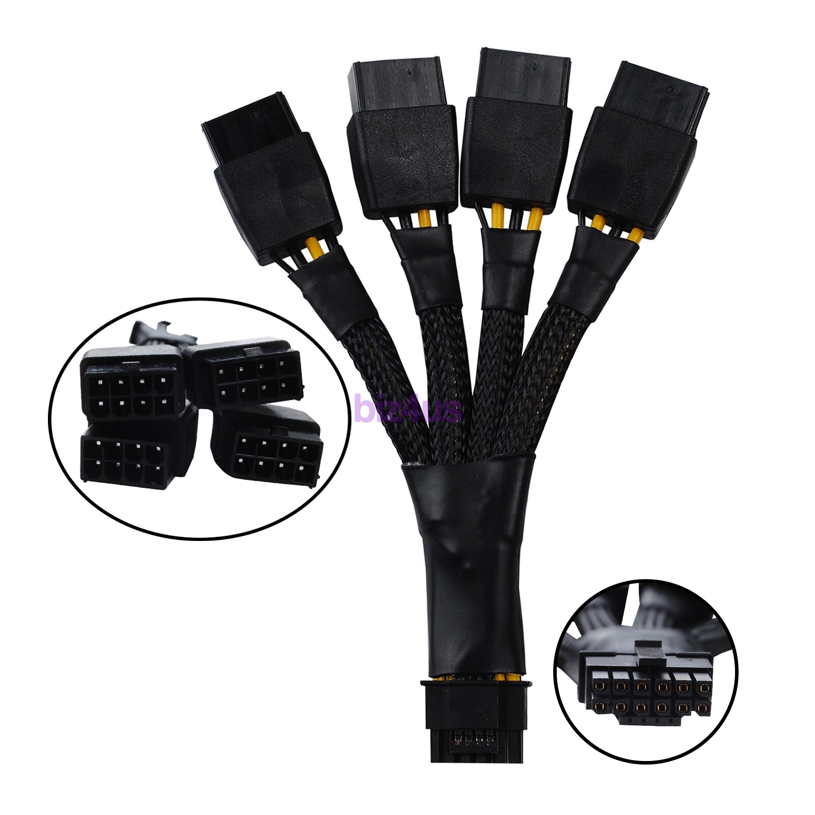 12VHPWR 16Pin(12+4) PCIE 5.0 to 4x8Pin(6+2P Power Adapter Cable for RTX4090 4080