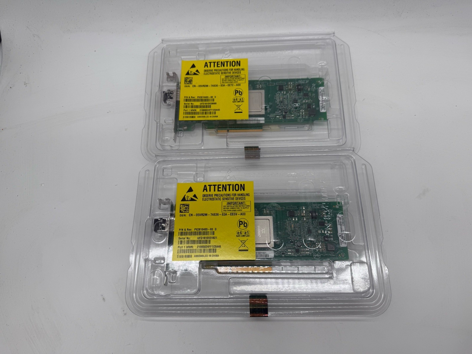 LOT OF 2 QLOGIC QLE2560L-DEL DELL 05VR2M PX2810403-83 SINGLE-PORT NETWORK ADAPTE
