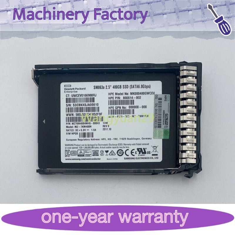 NEW HPE/Samsung 2.5" 480GB SATA 6G G10 Server SSD Replace 872344-B21 872518-001