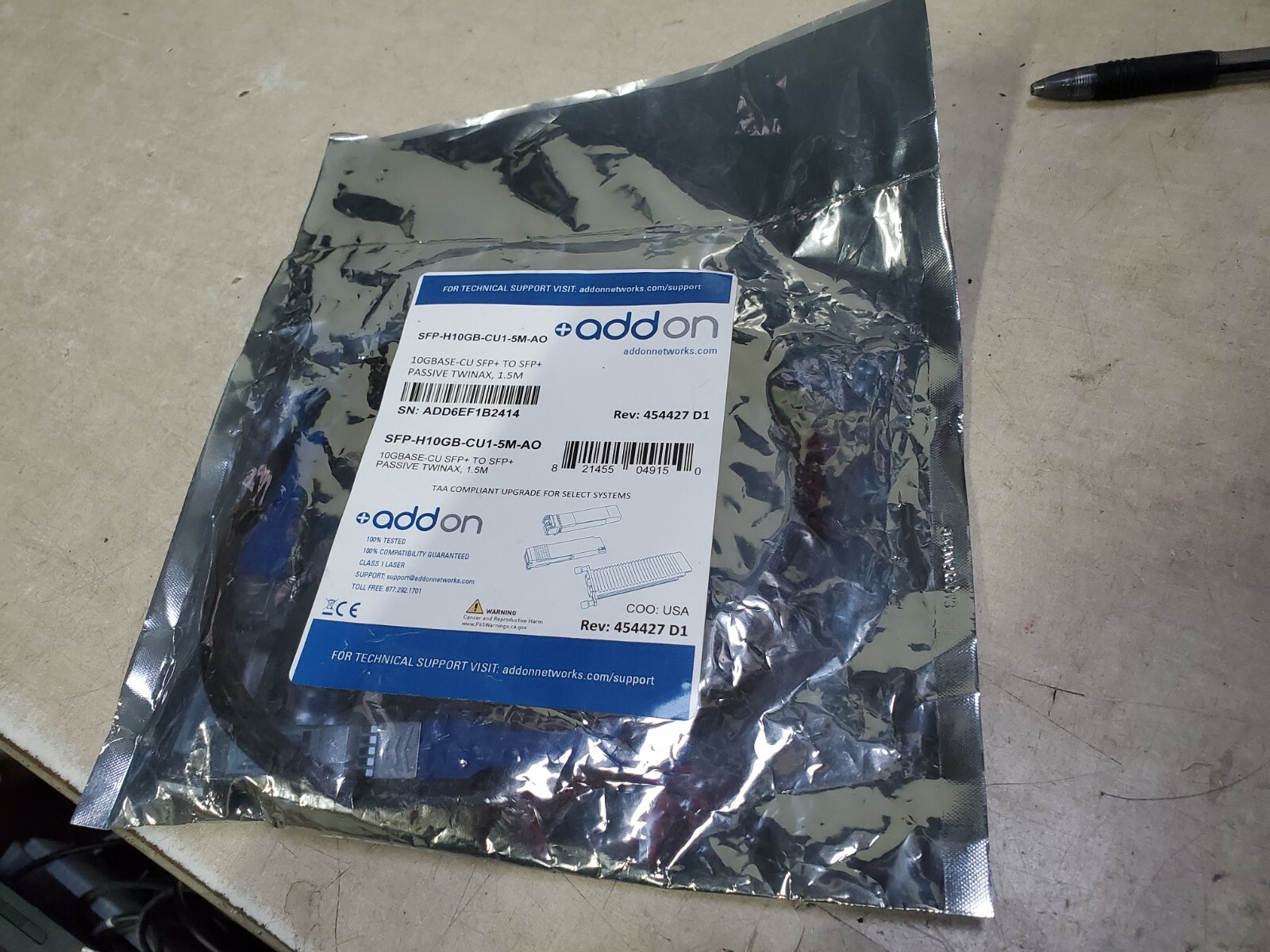 ADDON SFP-H10GB-CU1-5M-AO New Sealed #T1364