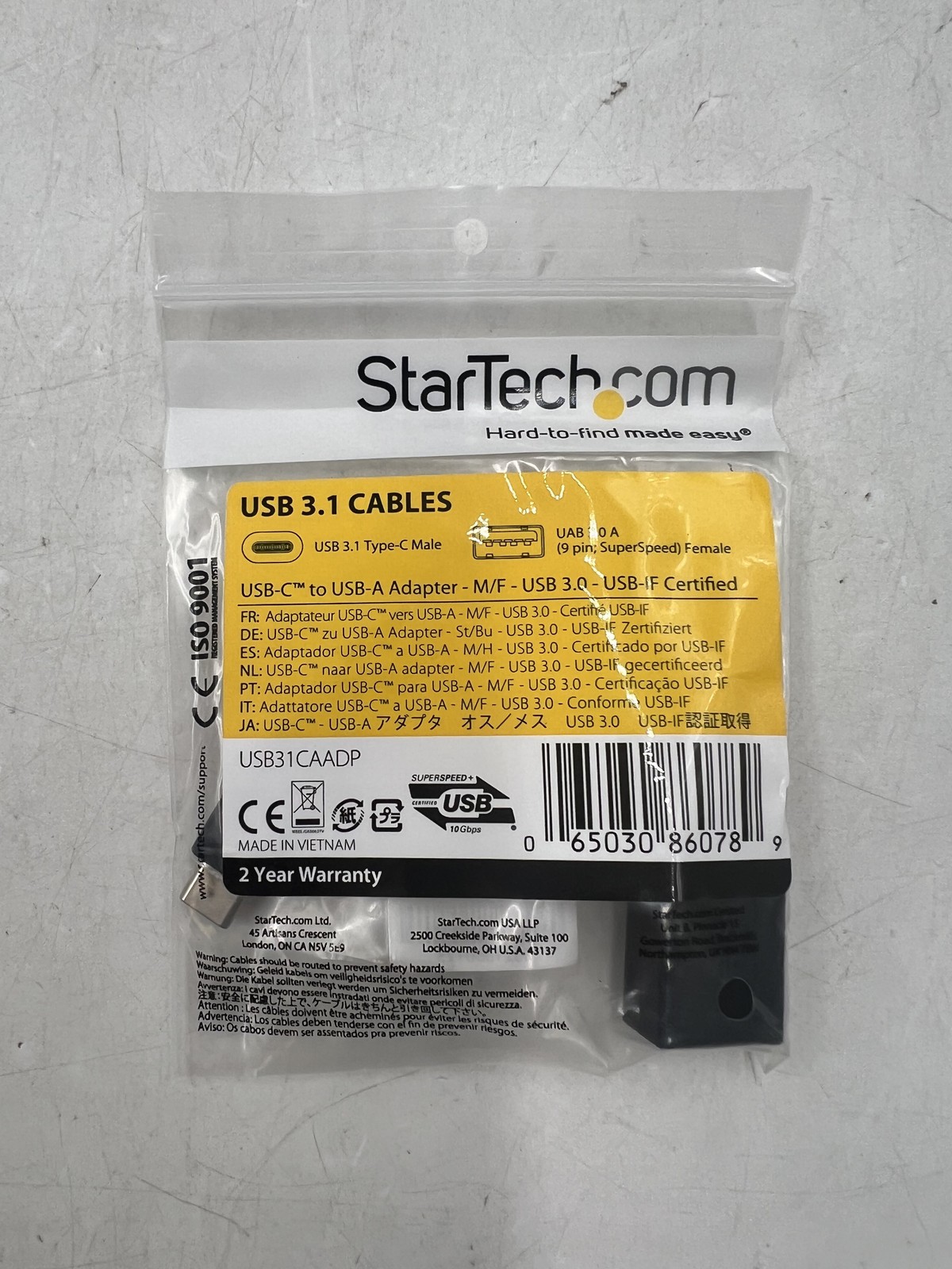 StarTech.com USB31CAADP 6in USB-C Male to USB-A Female Adapter Cable | USB 5Gbps