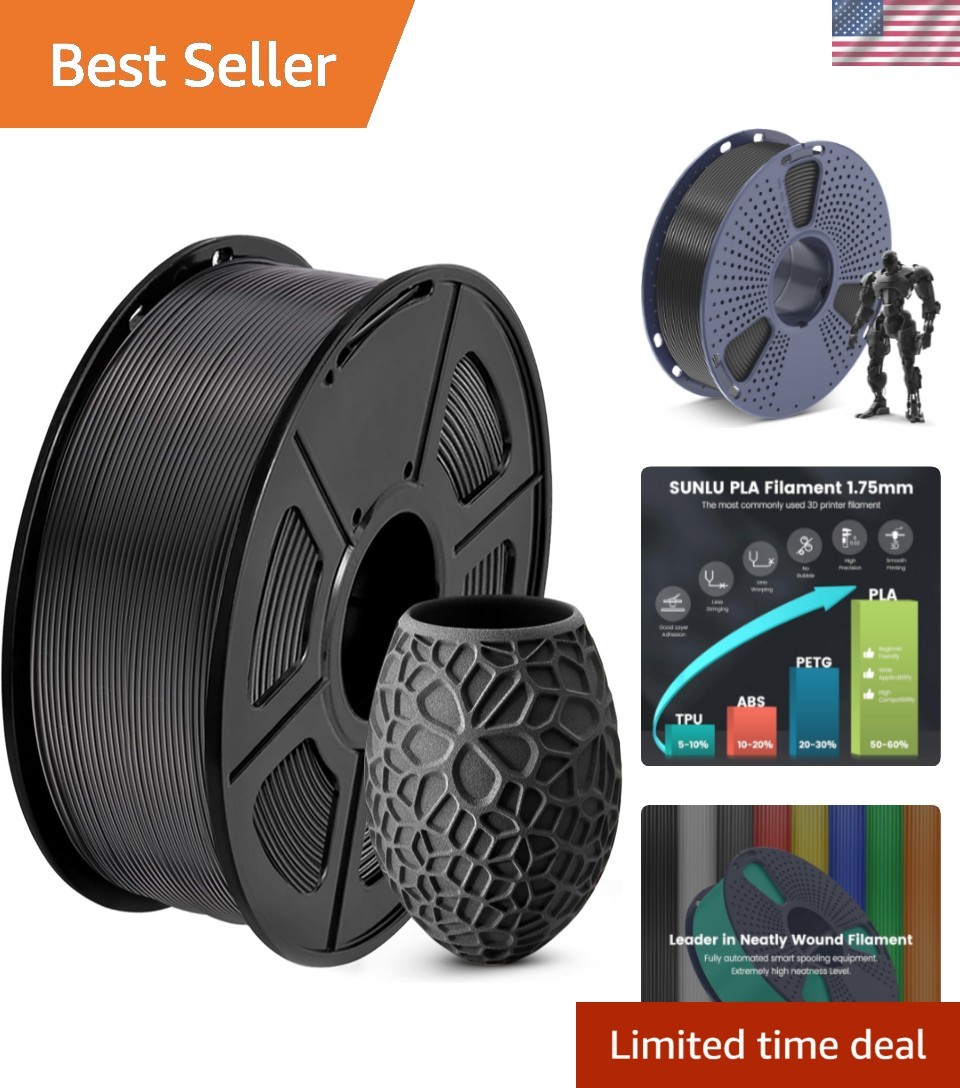 Versatile 1kg Neatly Wound PLA 3D Printer Filament 1.75mm - Tangle-Free Printing