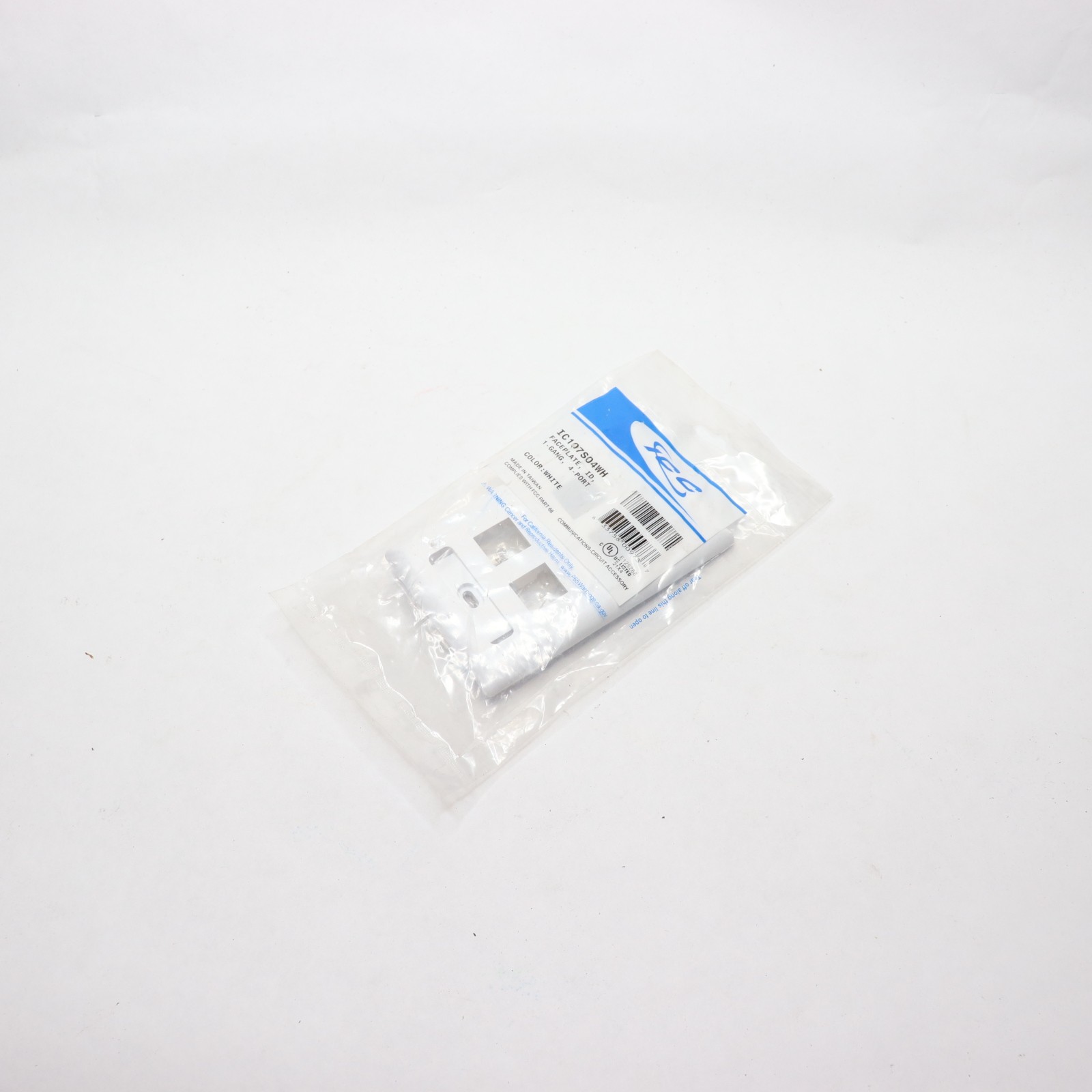 ICC Faceplate White 4-Port 1-Gang IC107S04WH