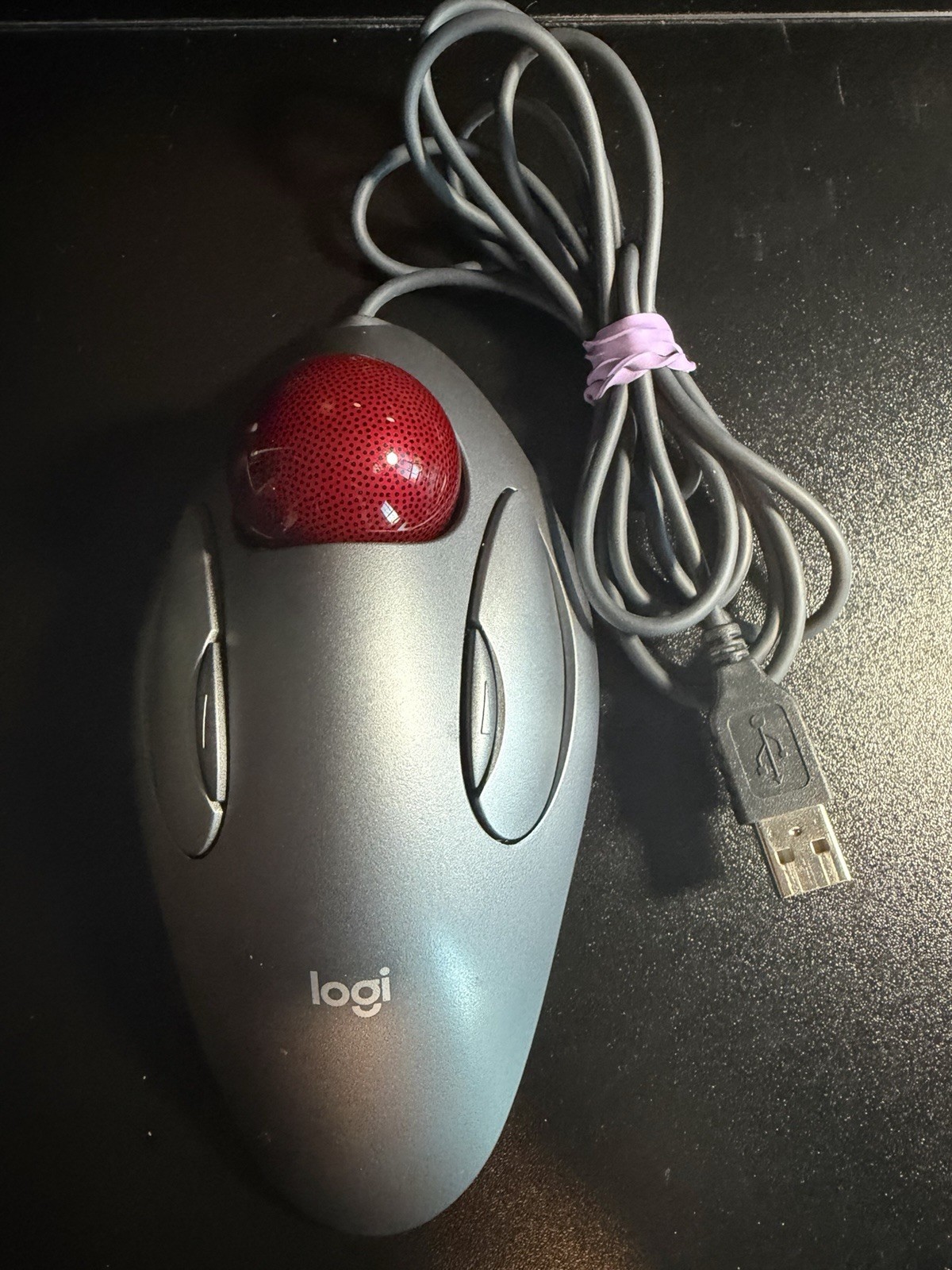 Logitech T-BC21  Trackman Trackball USB Mouse Marble Ball -Works- TESTED 